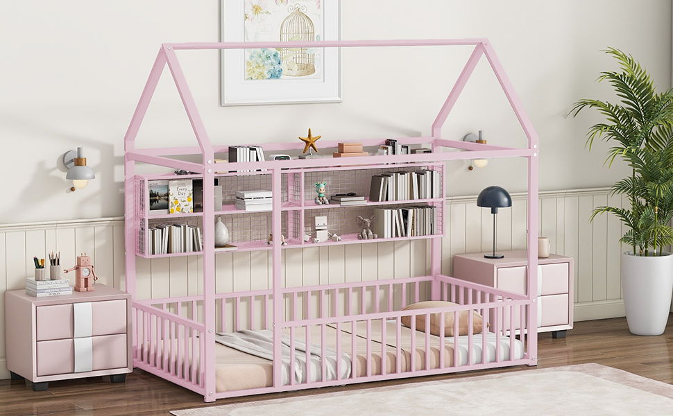 House Frame With Fence And Shelves