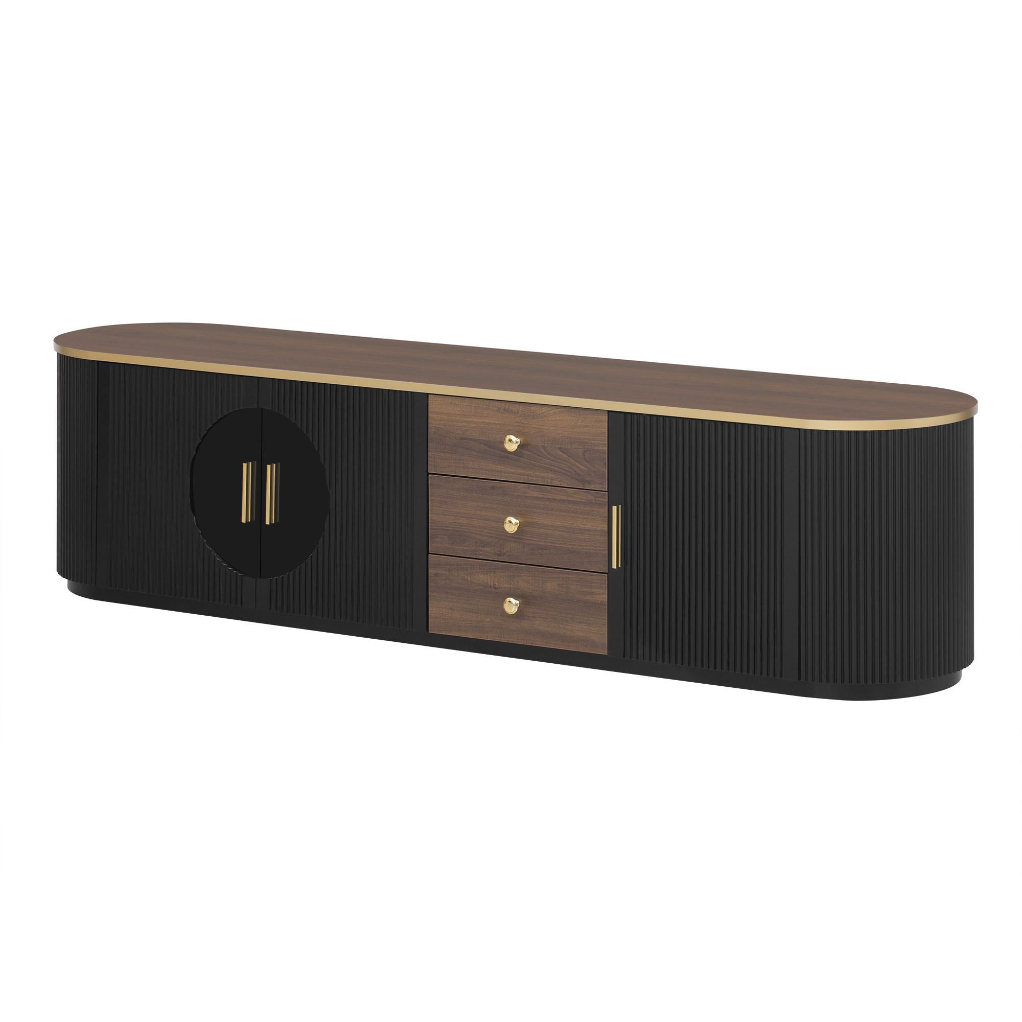 Modern Minimalist TV Stand For TVs Up To 80" With 3 Drawers And 1 Shelf