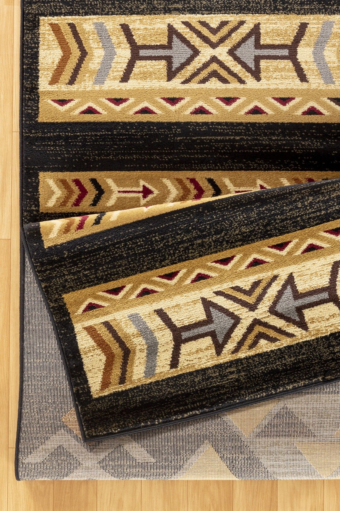 Tribes - 5'3" X 7'3" Southwest Area Rug - Black - Best Buy Furniture