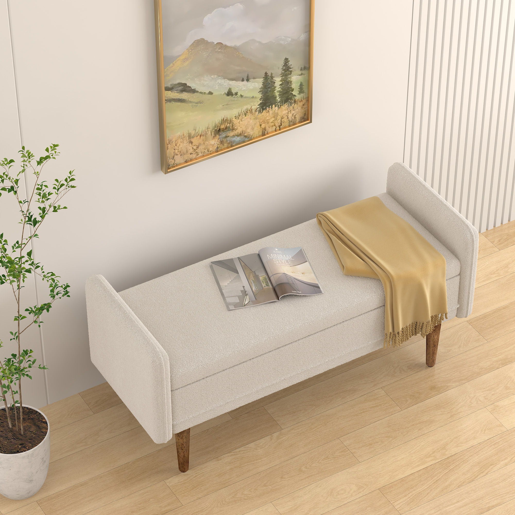Teddy Velvet Storage Stool With Storage Space For Apartments
