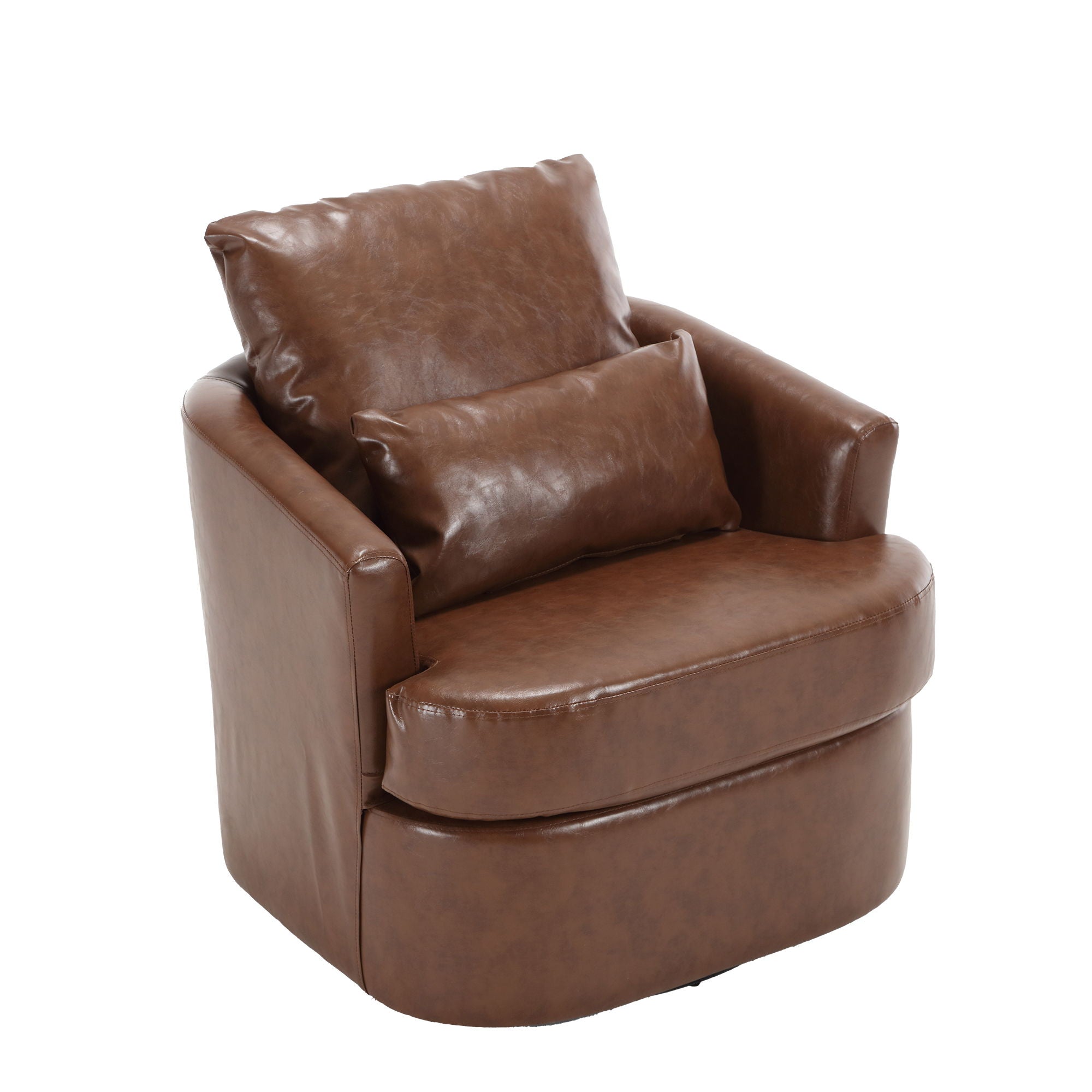 Modern Barrel Comfy Round Accent Sofa Chair, 360 Degree Swivel