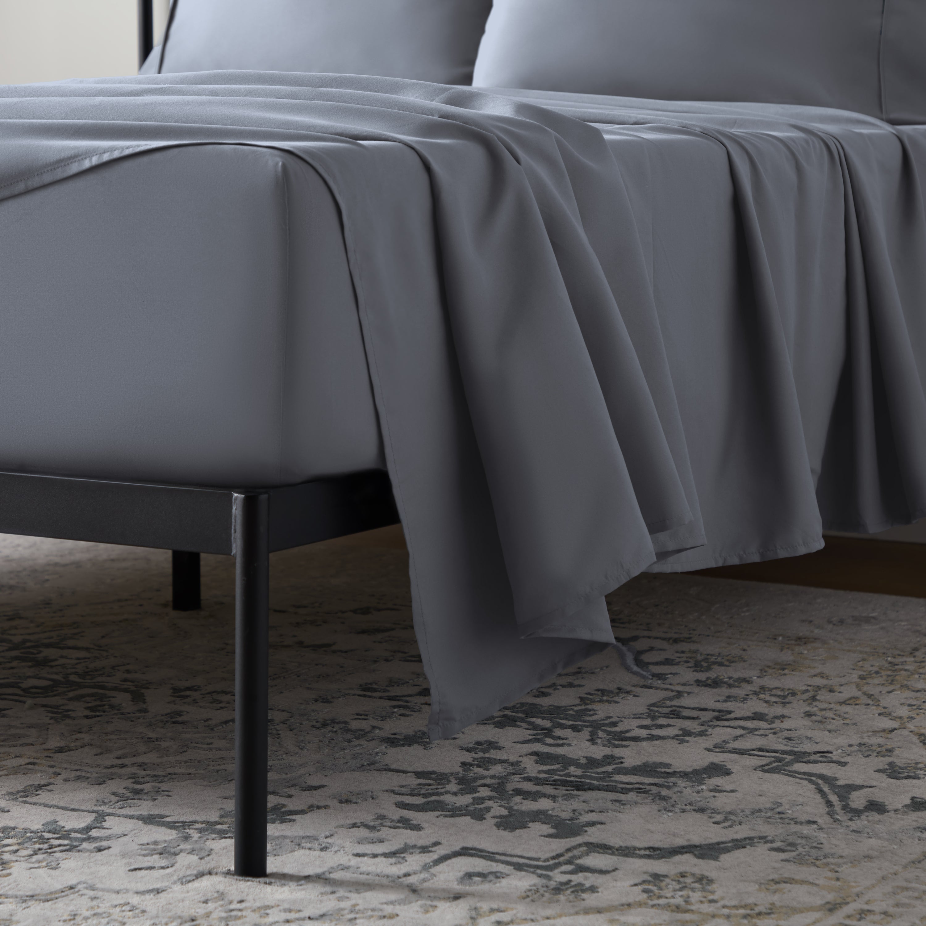 Weekender 90gsm Microfiber Sheet Set Twin Charcoal