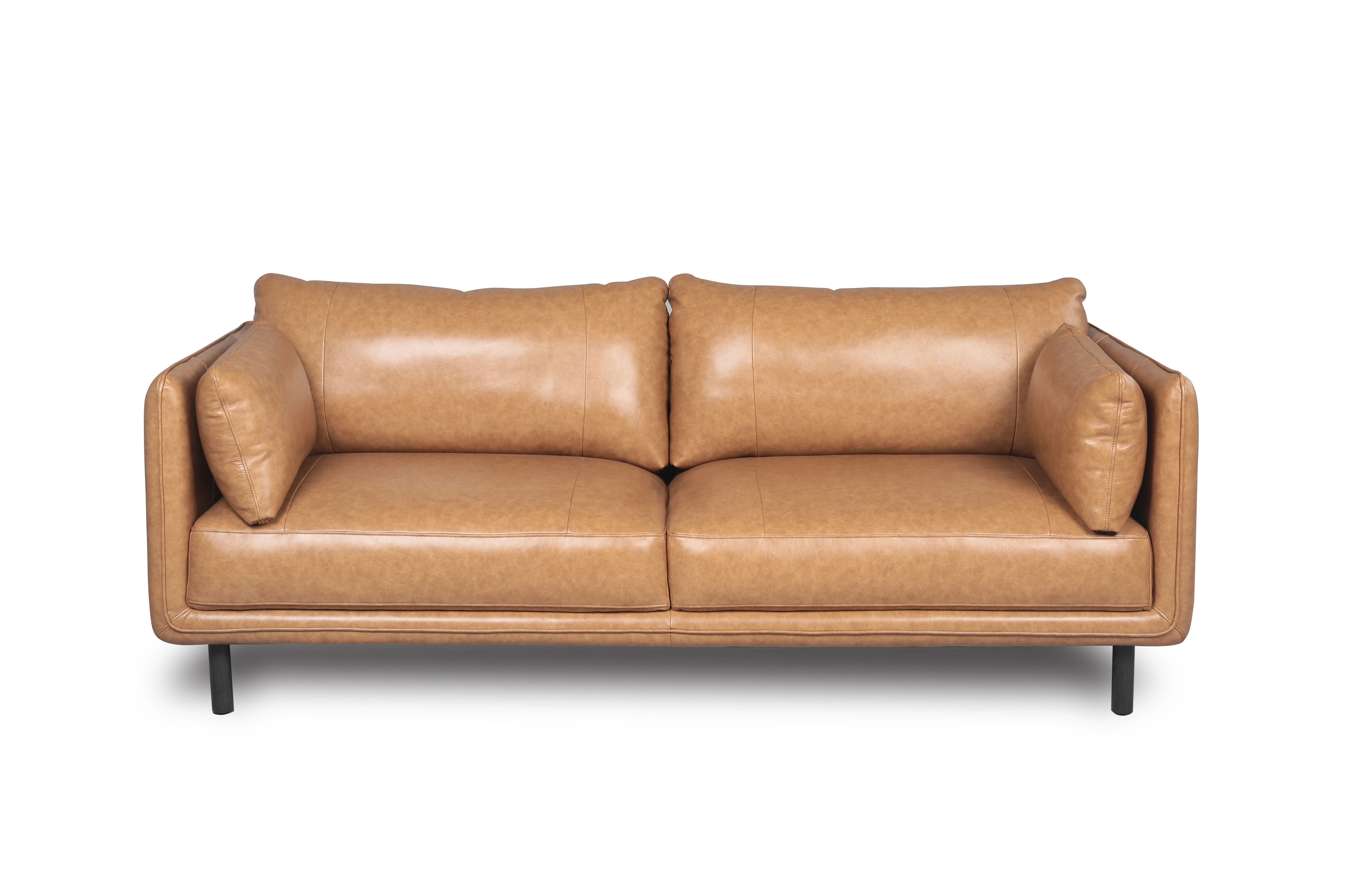 Modern Leather Sofa - Camel - Best Buy Furniture