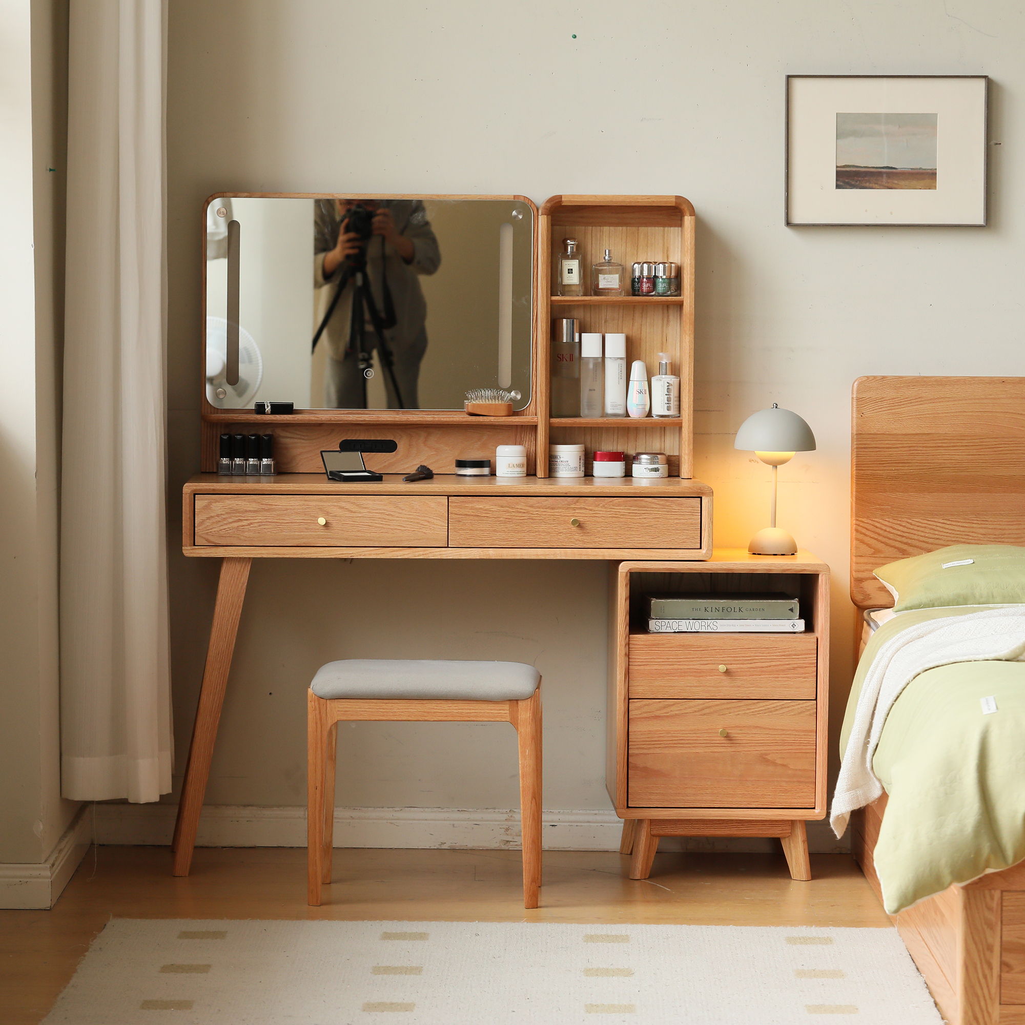 Compact Table Dresser, Accessories Storage Width Drawer - Natural