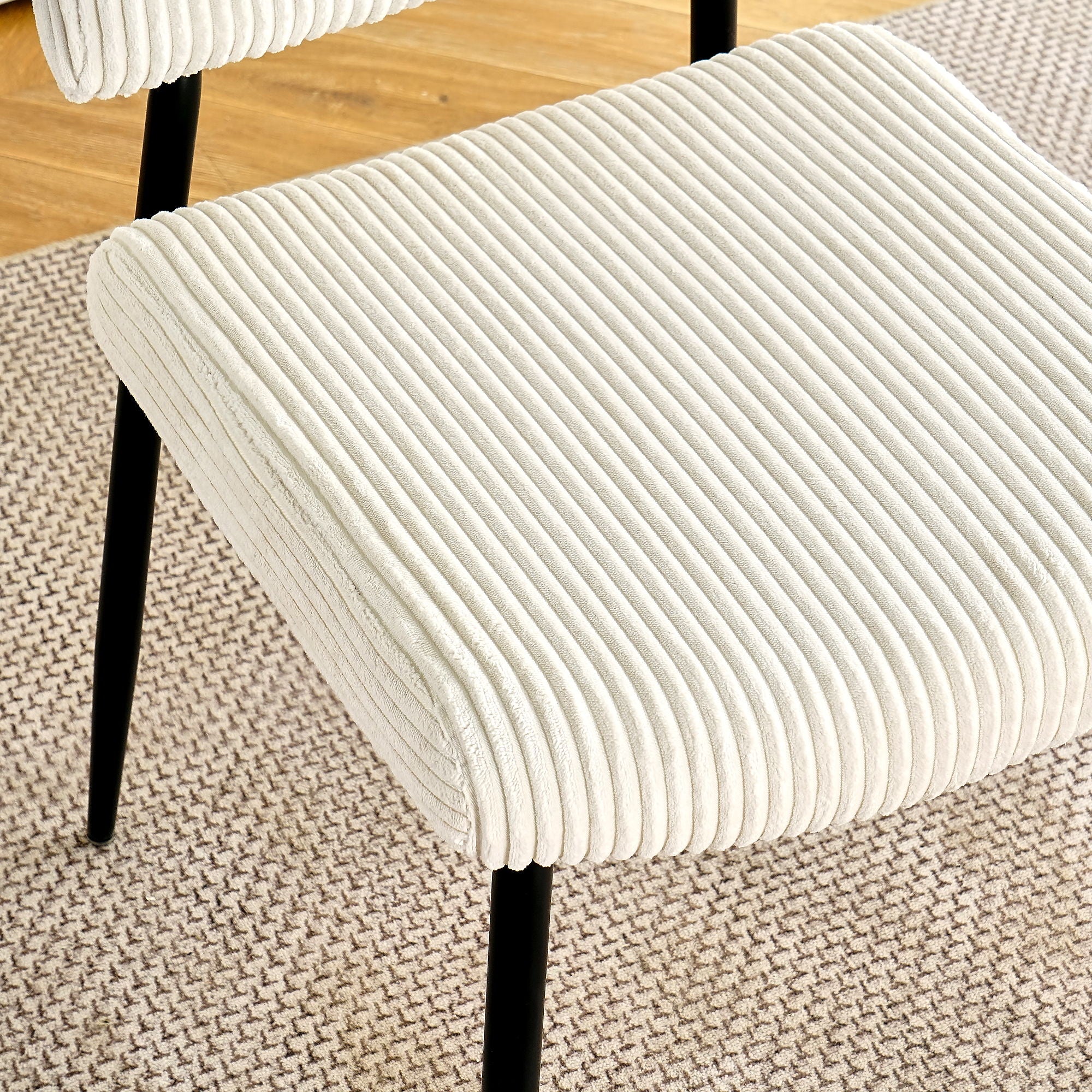 Modern Upholstered Dining Chair With Metal Legs