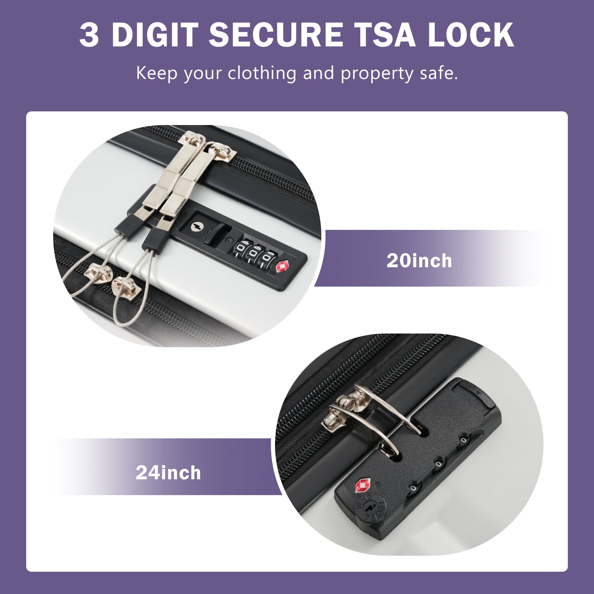 Front Opening Luggage Set 3 Piece, Hardside Carry on Suitcase with USB Port, Expandable Luggage with Handle Bag Spinner Wheels TSA Lock - Best Buy Furniture