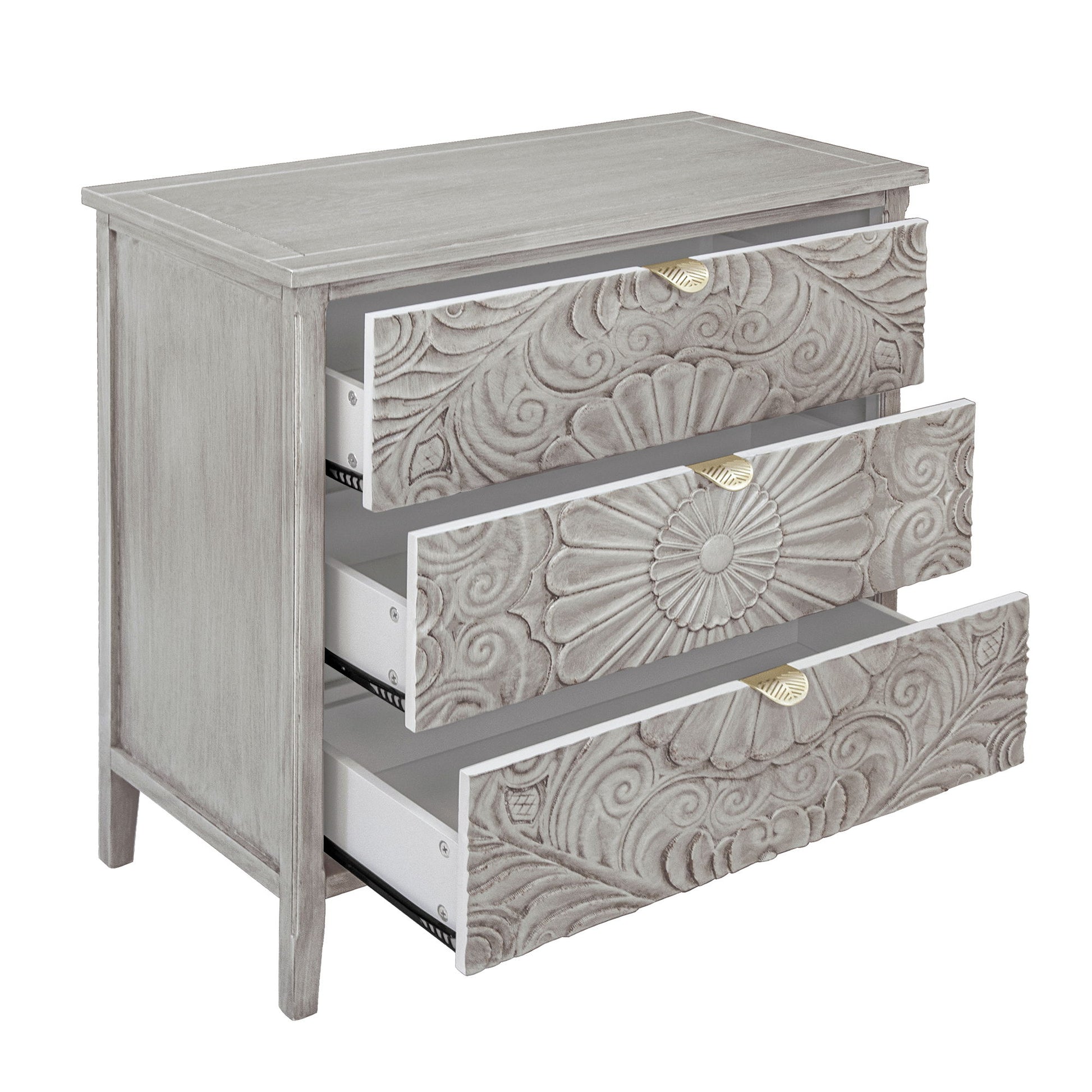 3 Drawer Cabinet, American Furniture, Suitable For Bedroom, Living Room - Light Gray - Best Buy Furniture