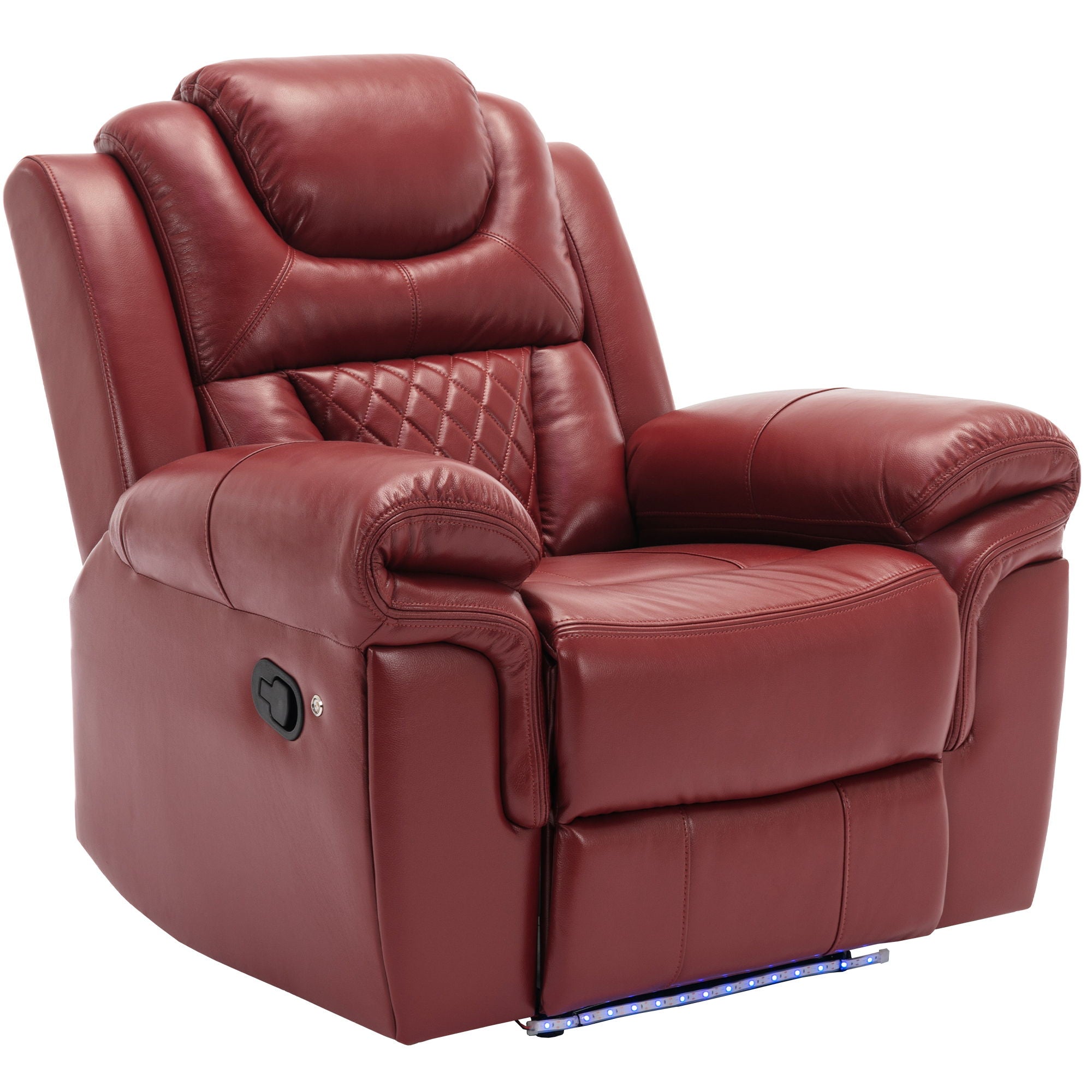 3 Pieces Recliner Sofa Sets Home Theater Seating Manual Recliner Chair With Center Console And LED Light Strip For Living Room - Best Buy Furniture