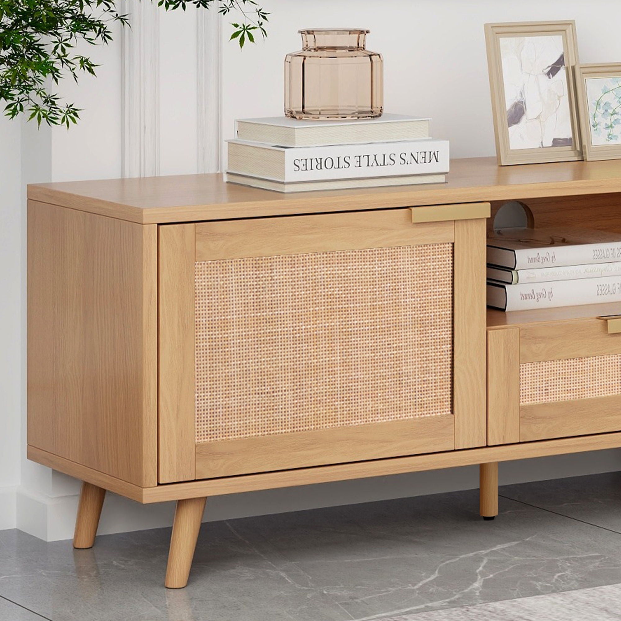 TV Stand, Media Console With Cable Management