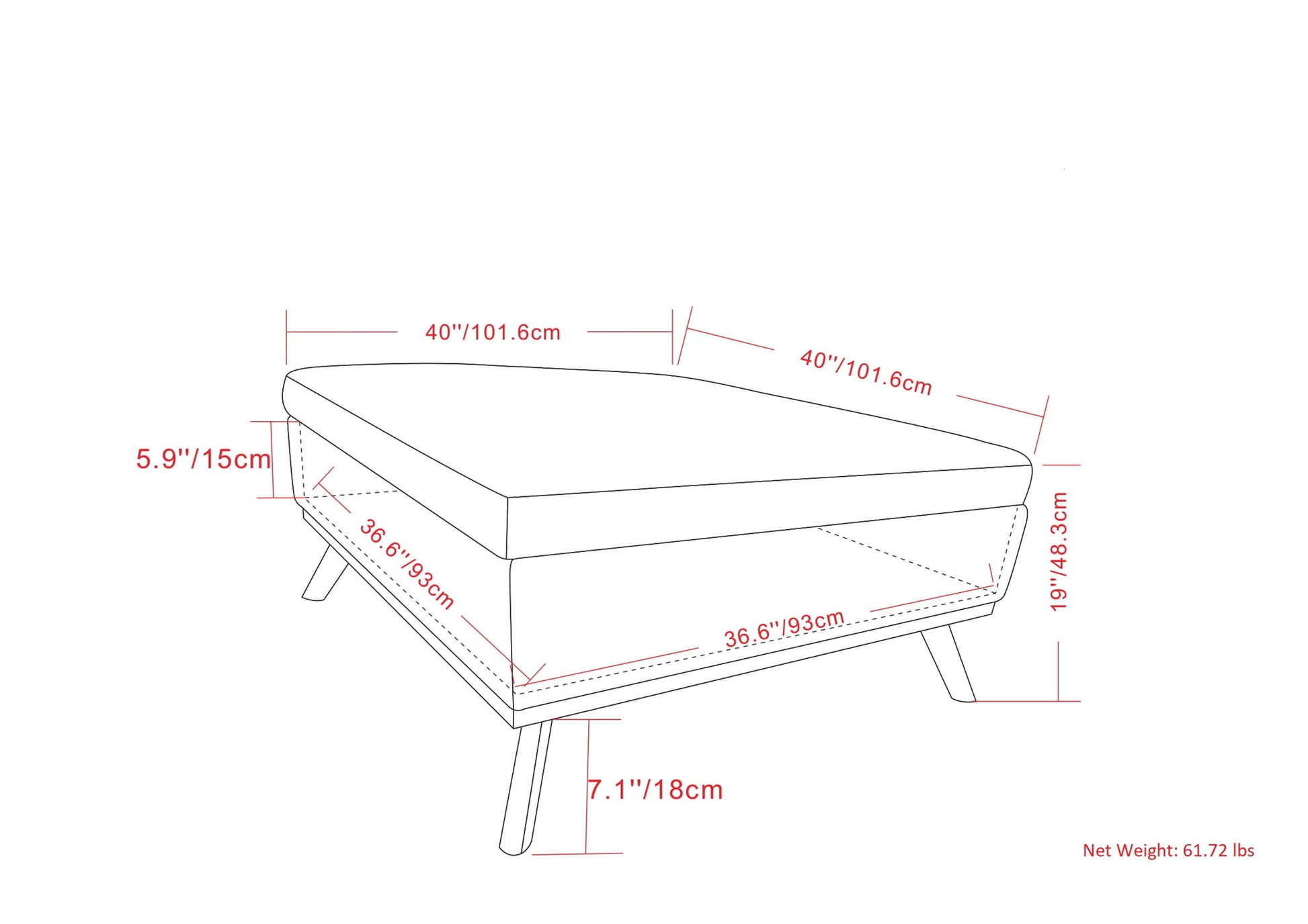 Owen - Multifunctional Square Coffee Table Storage Ottoman - Best Buy Furniture