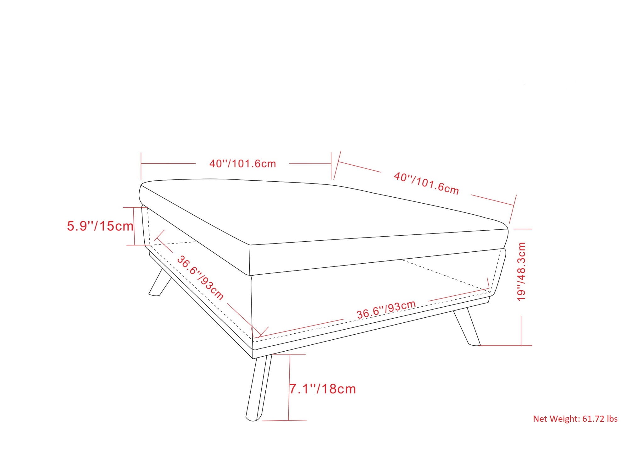 Owen - Multifunctional Square Coffee Table Storage Ottoman - Best Buy Furniture