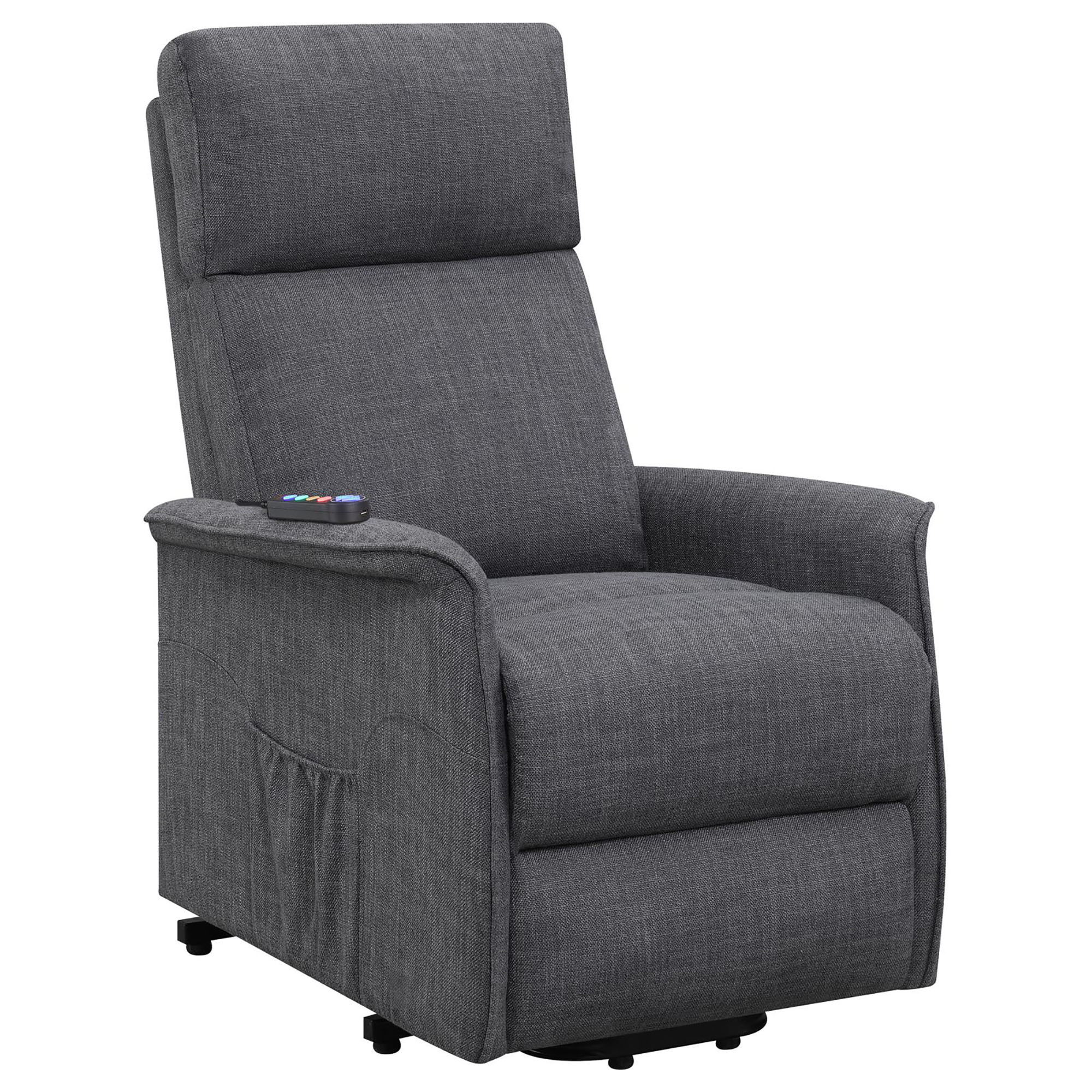 Upholstered Power Lift Recliner With Wired Remote