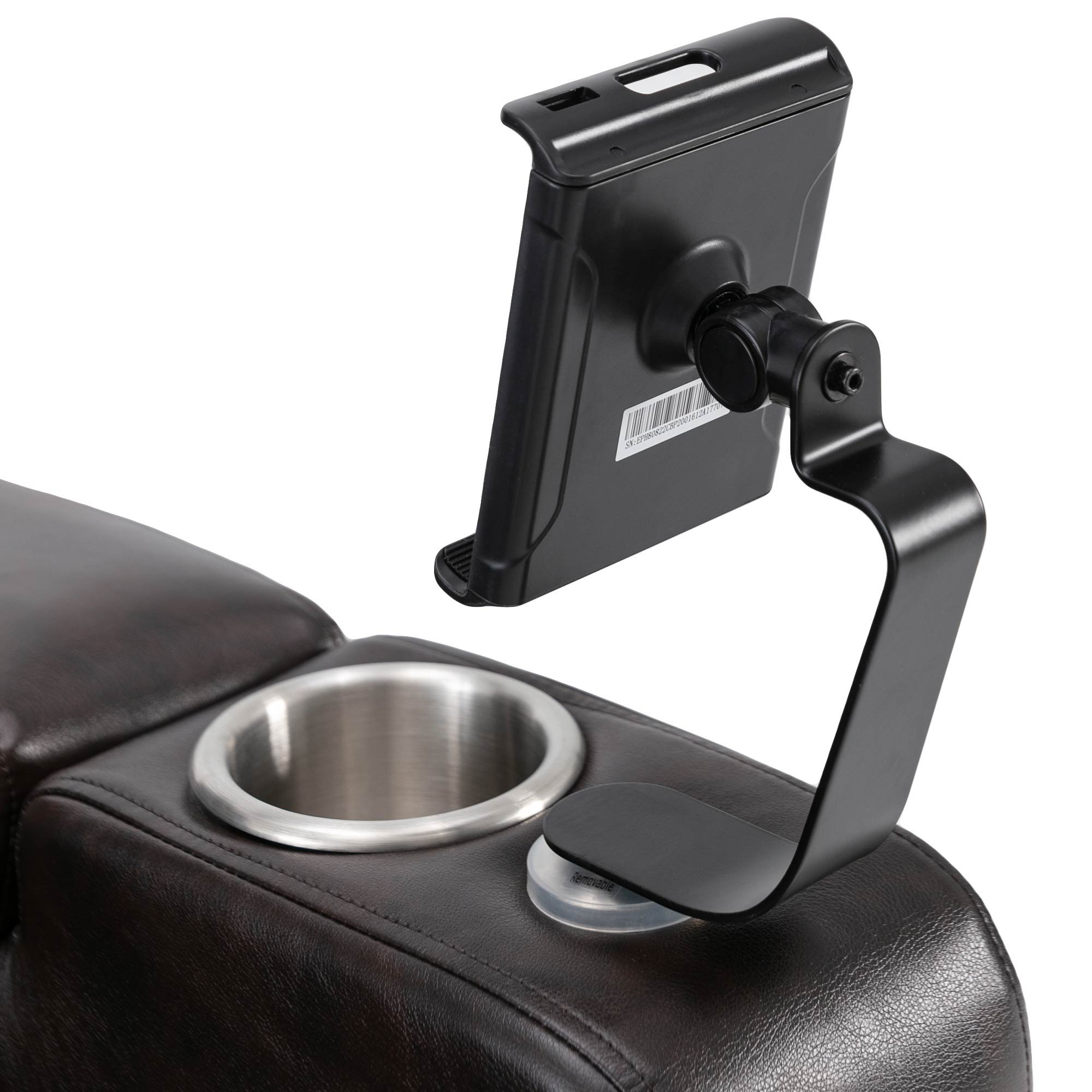 Power Recliner With Storage Arms, Cupholders, Swivel Tray Table And Cell Phone Stand - Brown - Best Buy Furniture