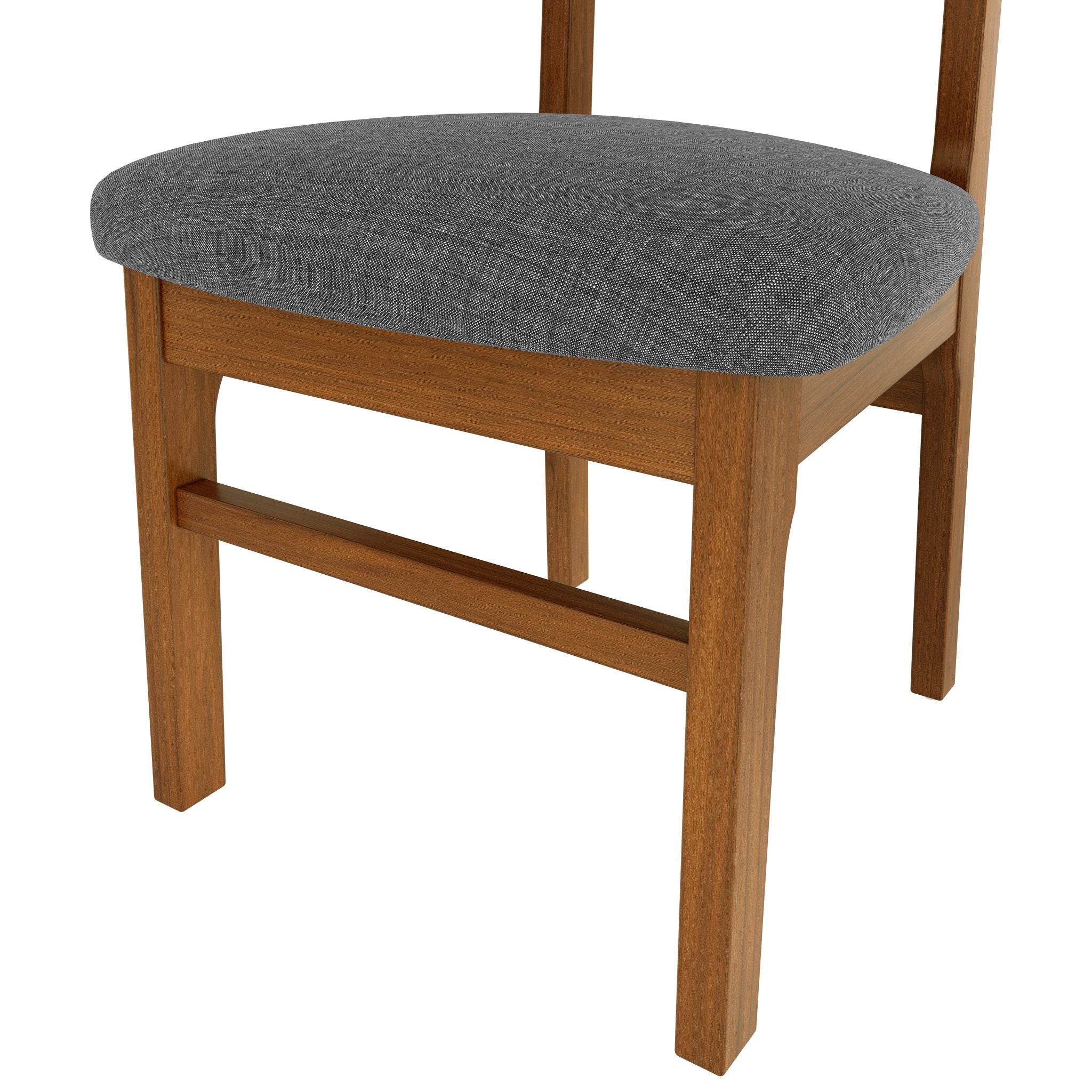 Dining Chairs (Set of 4), Wooden Dining Chair Armless, Mid Century Modern Upholstered Seat Cushion Dining Room Chair For Home Kitchen Dining Room Restaurant - Brown / Gray