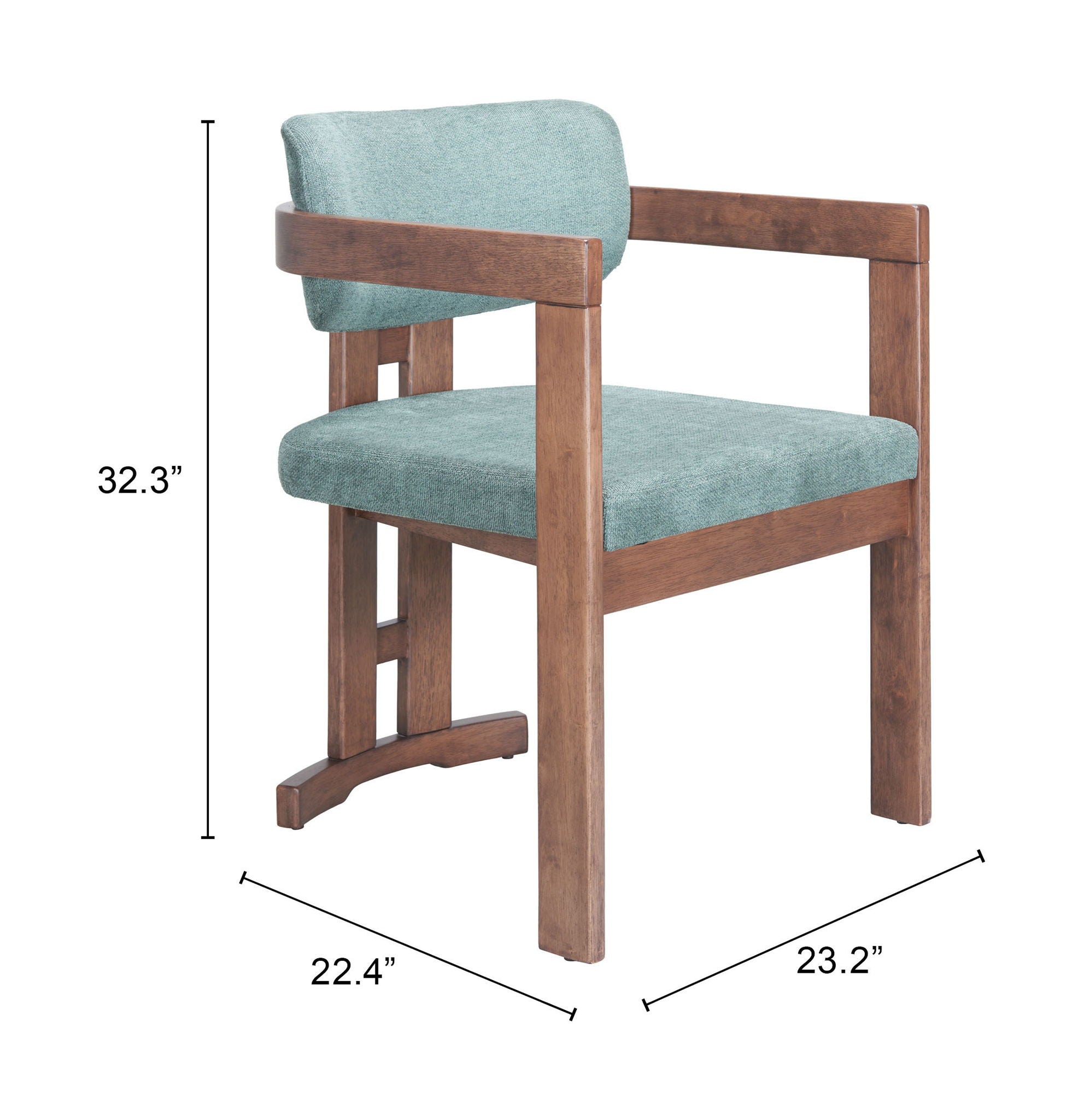Poly - Dining Chair - Moss Gray & Walnut