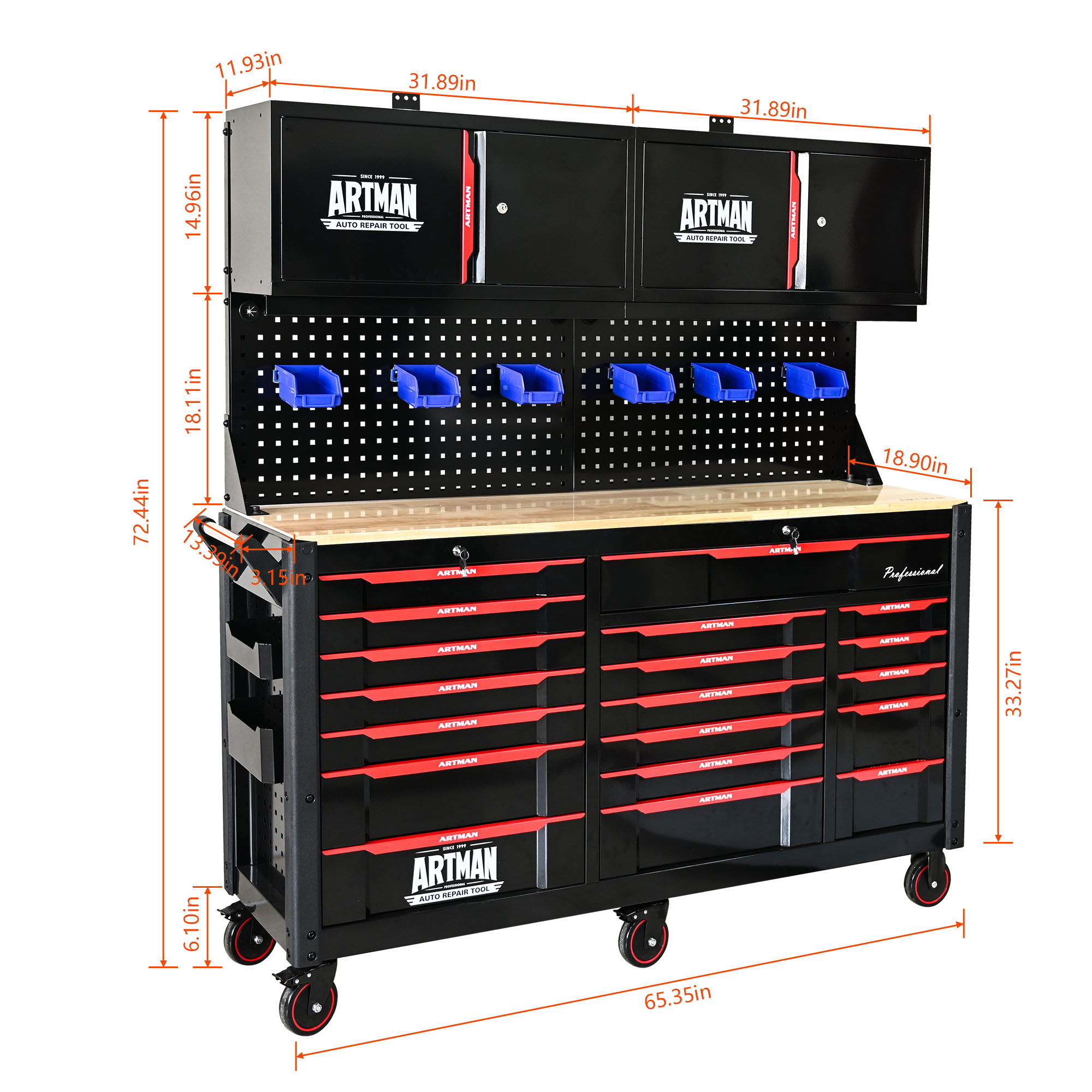 Wall Mounted Double Door Storage Cabinet With Tool Rack And Hooks, Stainless Steel - Black / Red - Best Buy Furniture