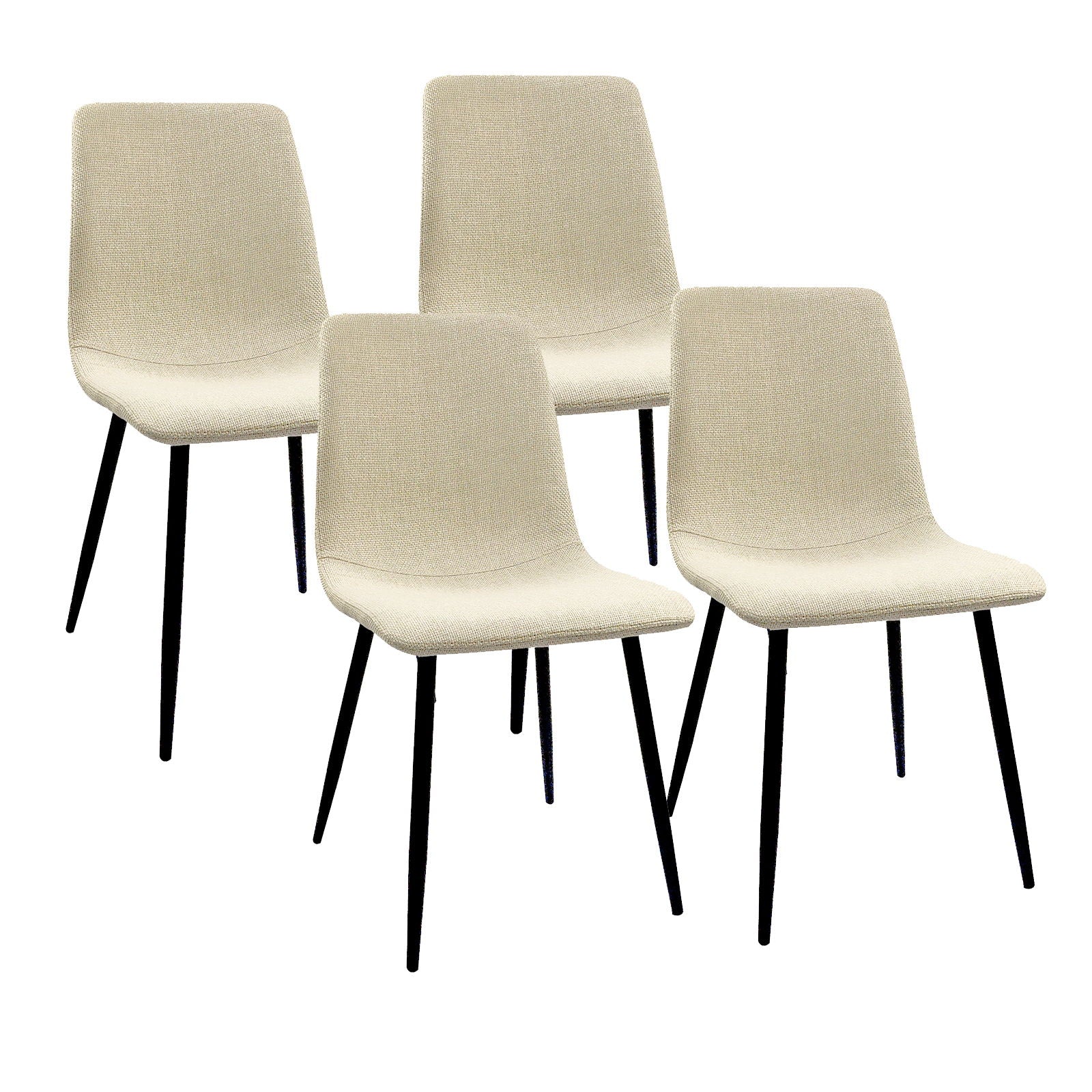 Modern Minimalist Dining Table And Chairs With Metal Legs For 4 - 6 Seats - Wood