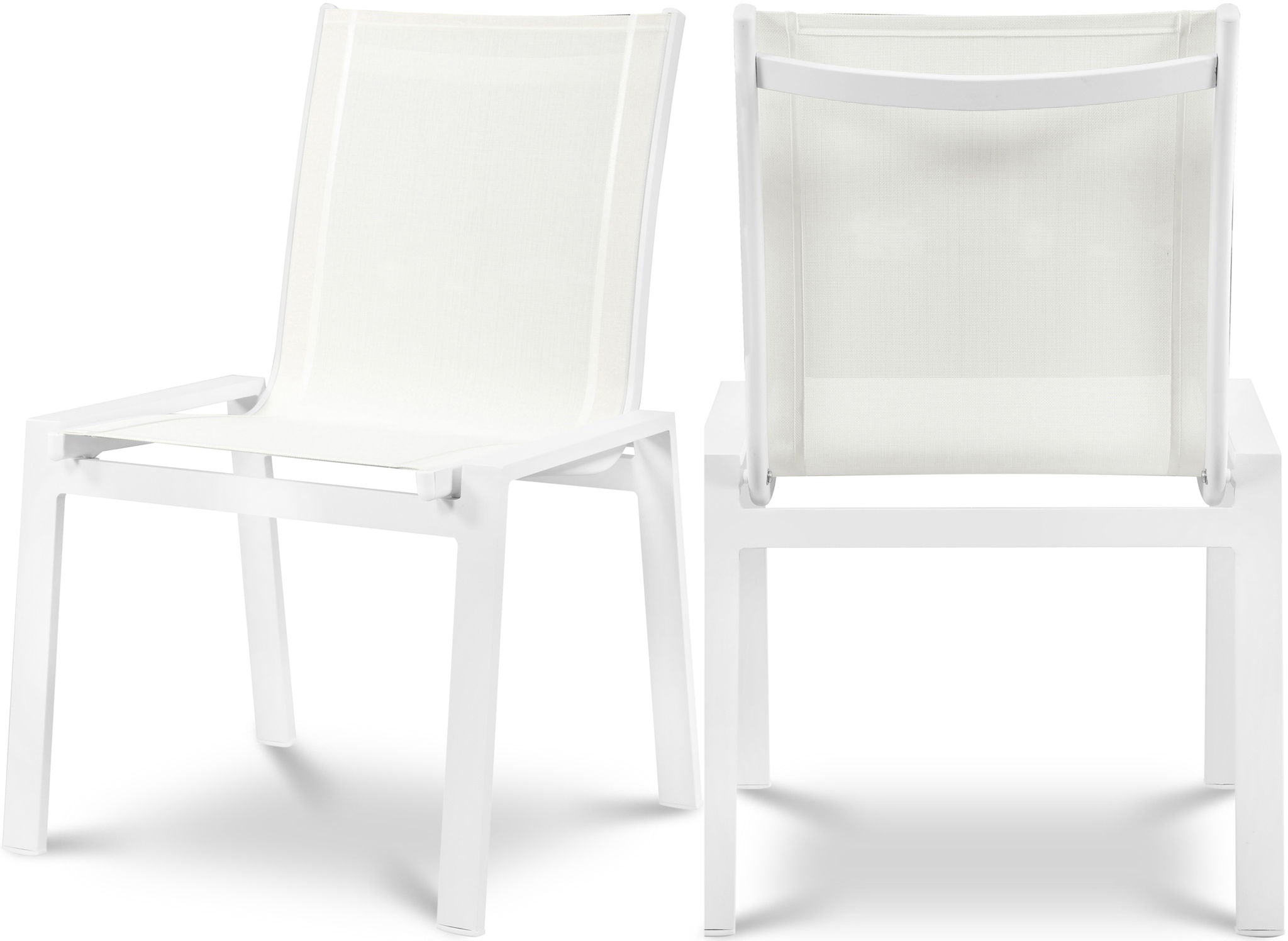 Nizuc - Outdoor Patio Dining Chair With White Frame (Set of 2)