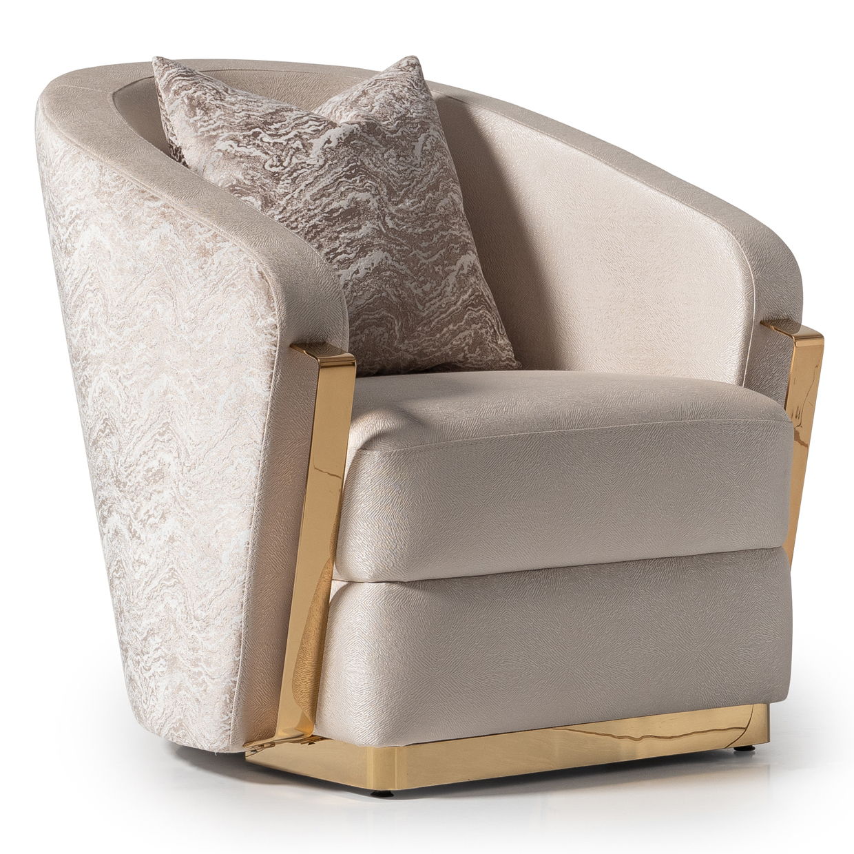 Carmela - Accent Chair - Almond / Gold