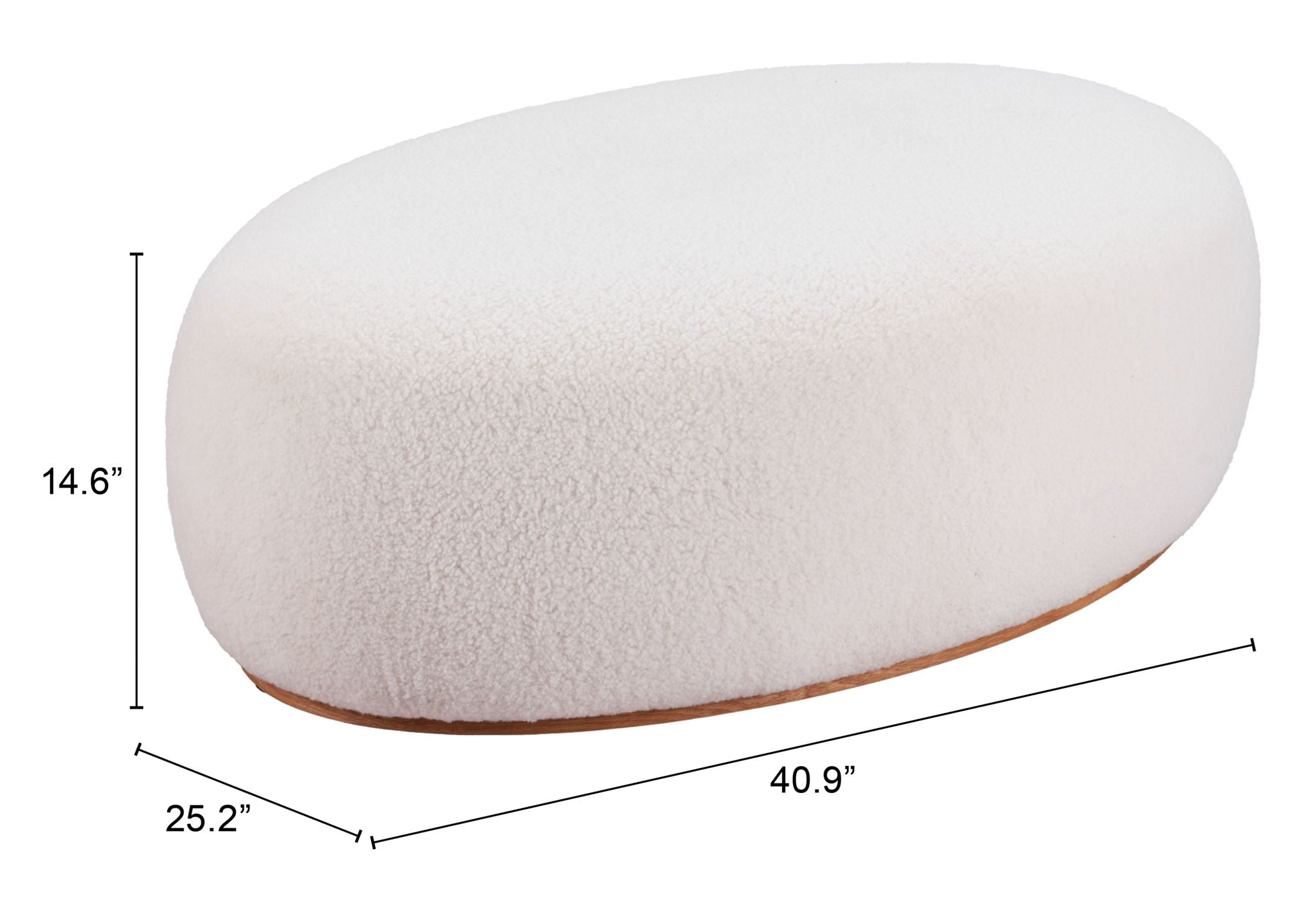 Amber / Azua - Oval Ottoman - Cream