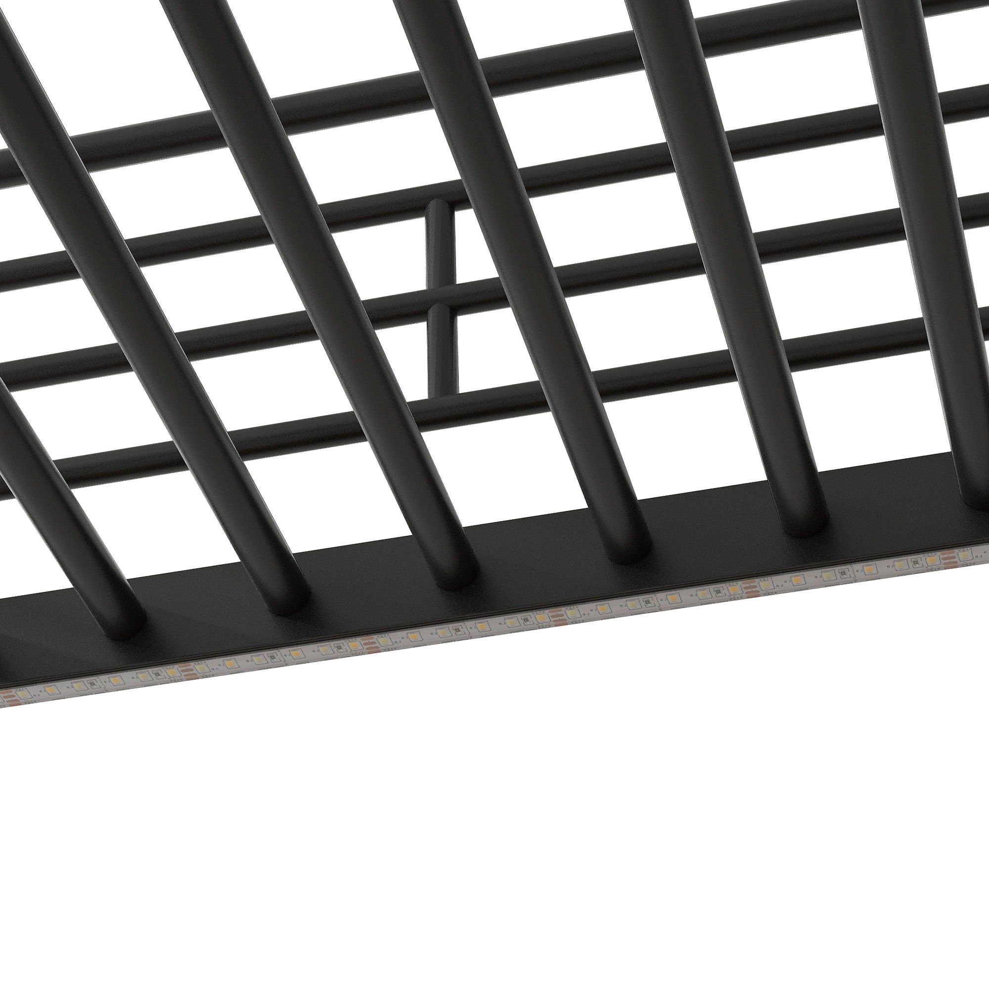 Full Size Loft Bed With Desk, Storage Staircase, Small Wardrobe And LED Light - Black