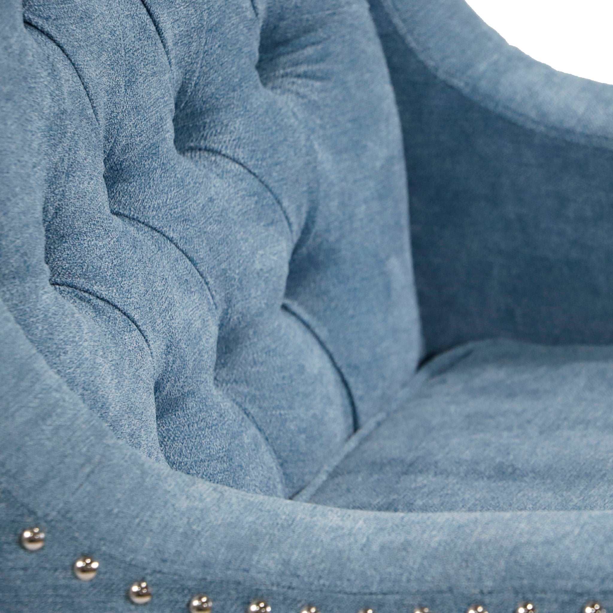 Accent Chair, Living Room Chair, Footrest Chair Set With Vintage Brass Studs, Button Tufted Upholstered Armchair For Living Room, Comfy Reading Chair For Bedroom, Reception Room - Best Buy Furniture