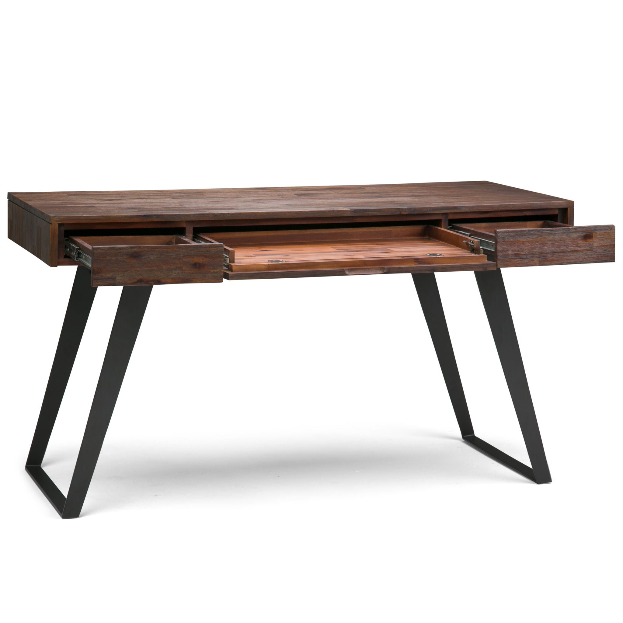 Lowry - Desk - Distressed Charcoal Brown - Best Buy Furniture
