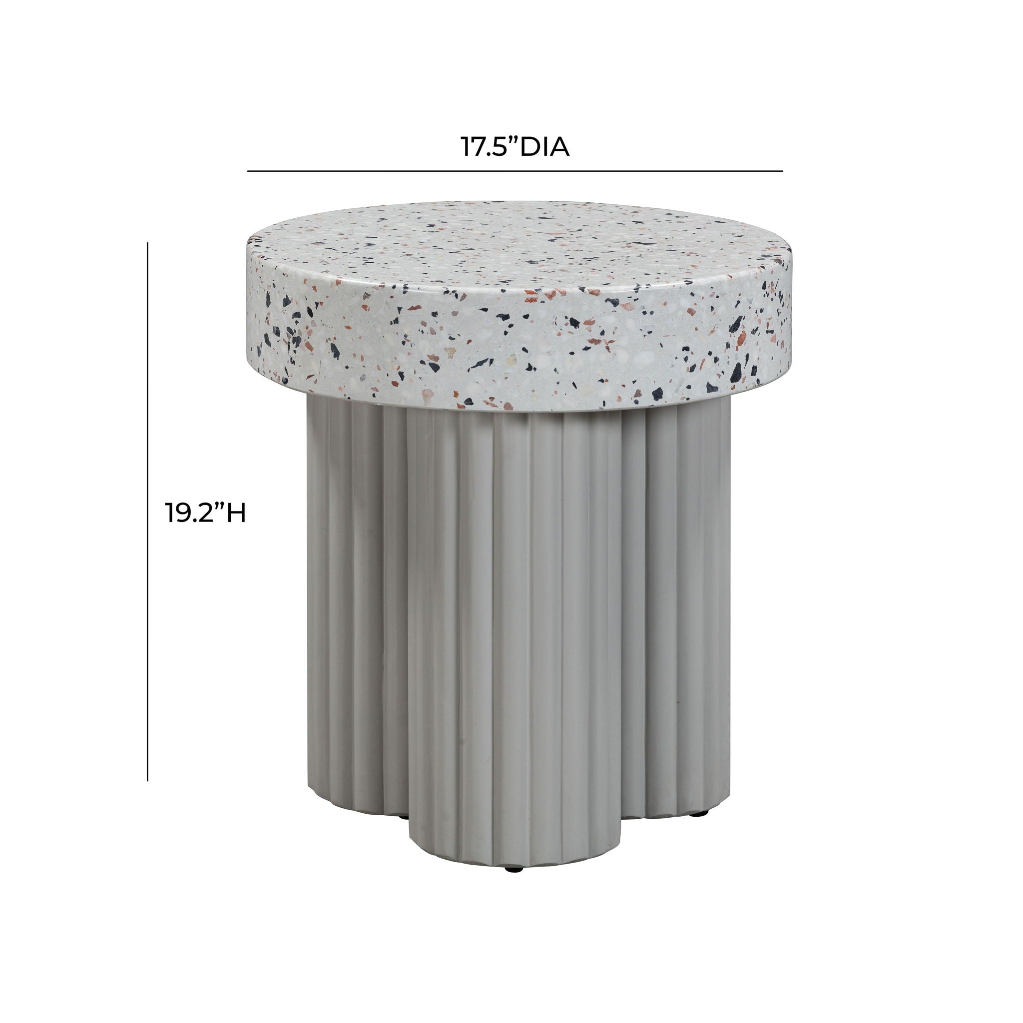 Clover - Indoor / Outdoor Round Side Table - Terrazzo