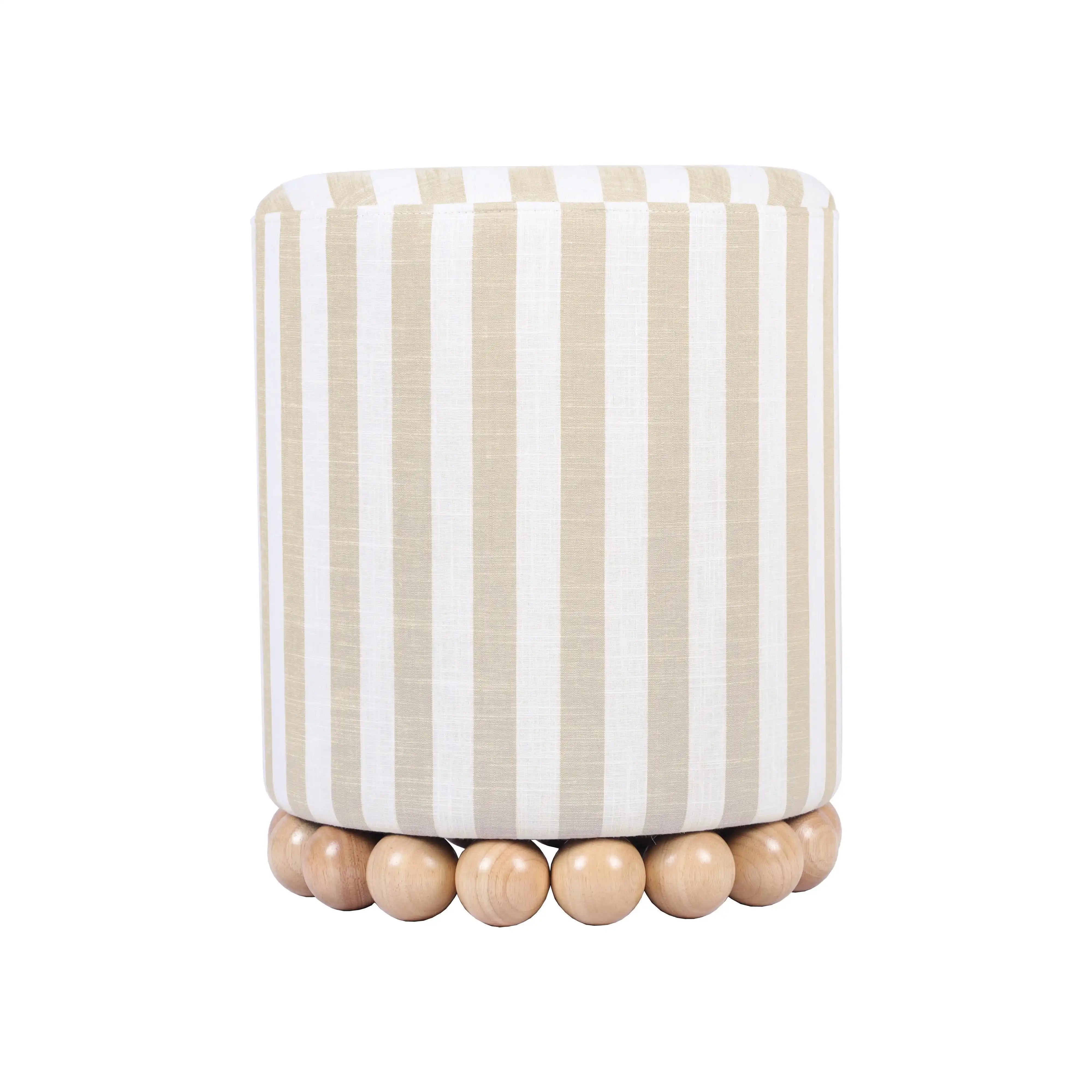 Dex - Striped Linen Ottoman