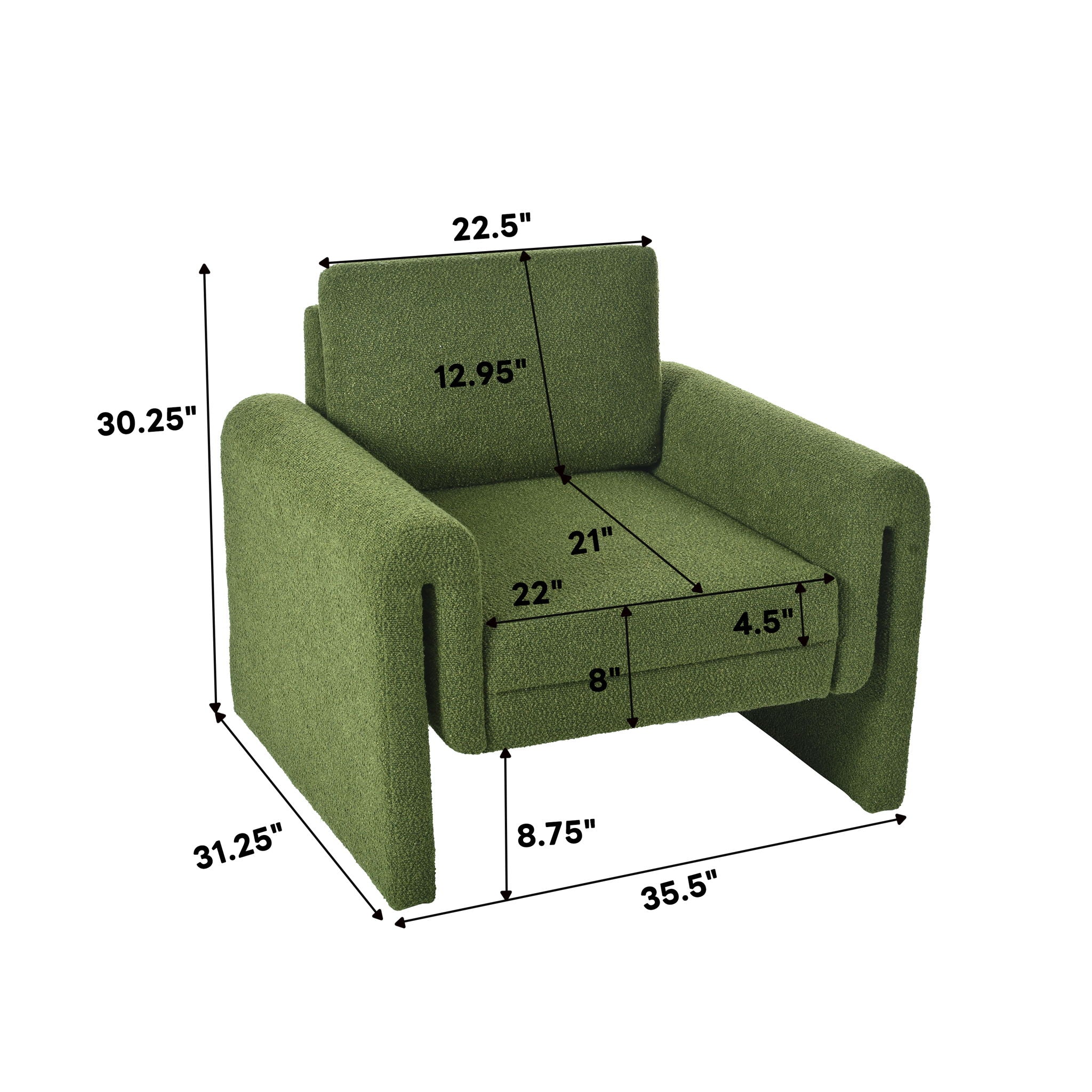 Modern Upholstered Accent Chair, Sturdy Support & Luxurious Comfort