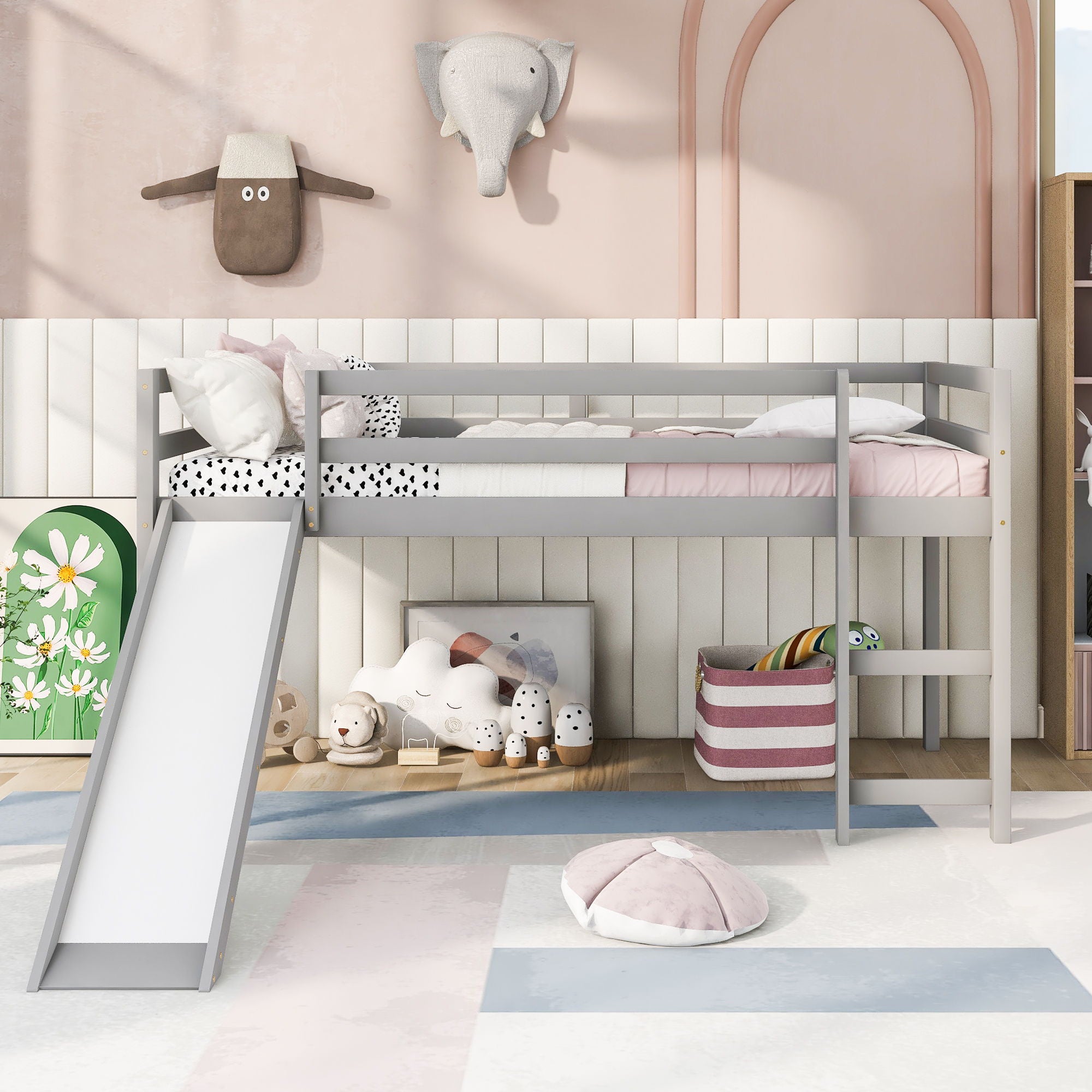 Loft Bed With Slide, Multifunctional Design