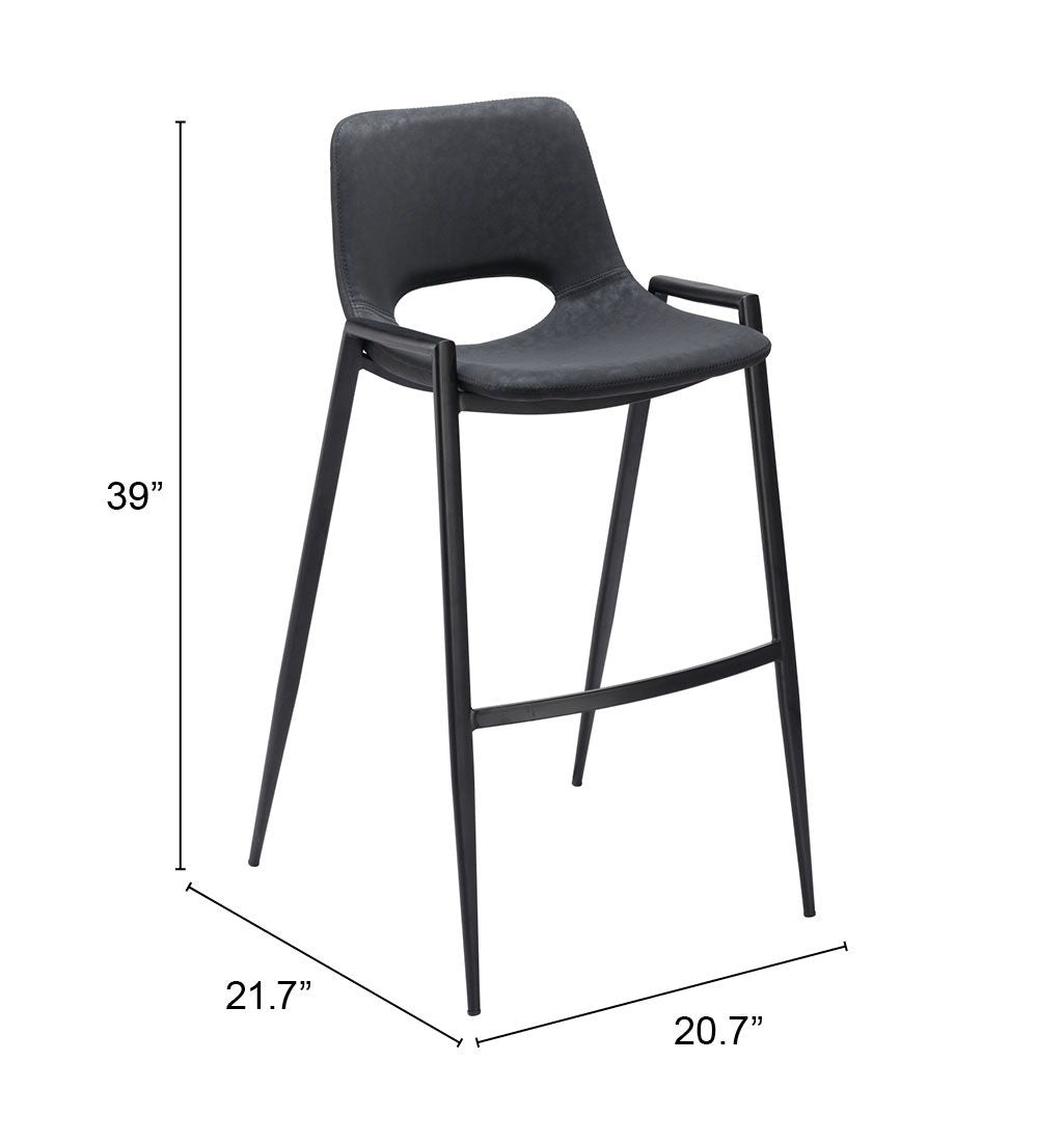 Desi - Bar Chair (Set of 2) - Black