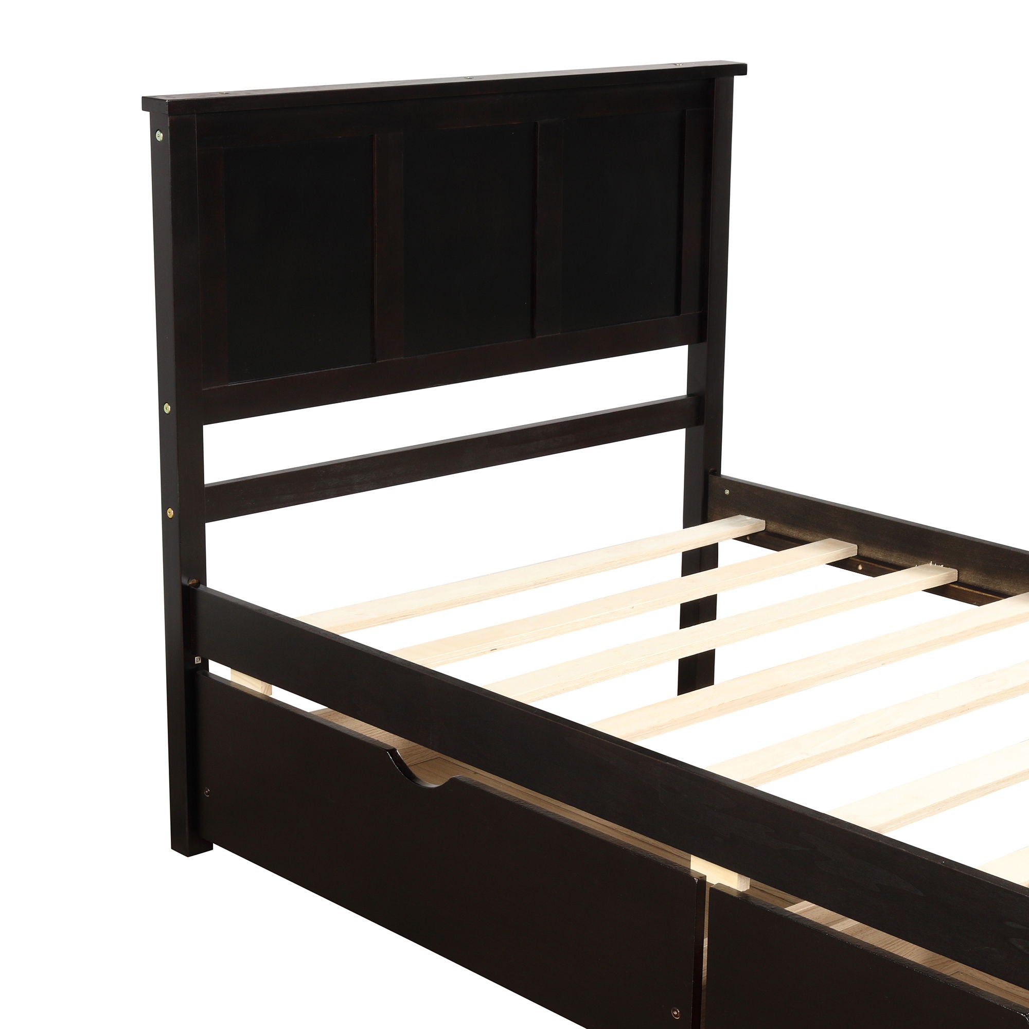 Platform Storage Bed With 2 Wheel Base Drawers