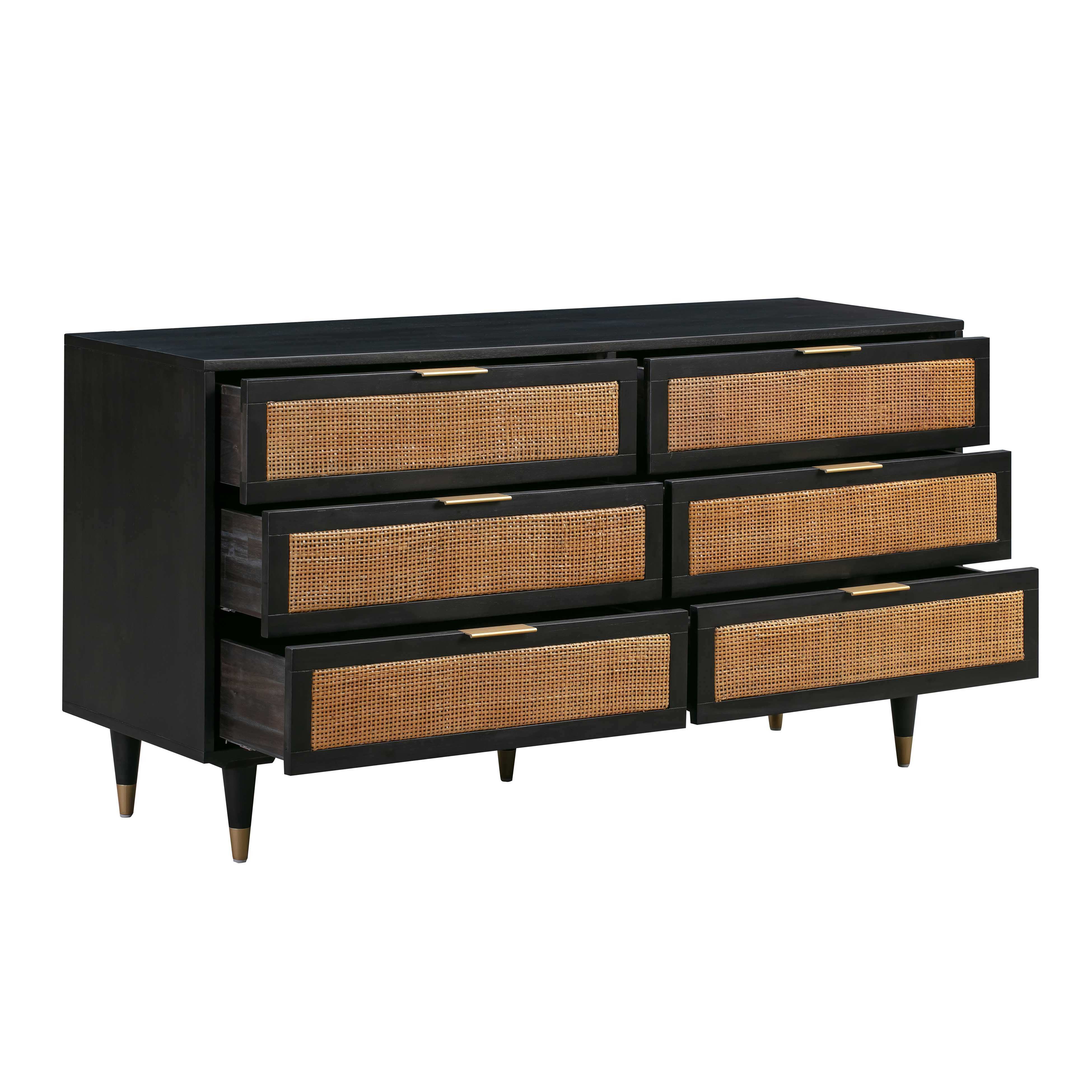 Sierra Noir - 6 Drawer Dresser - Black