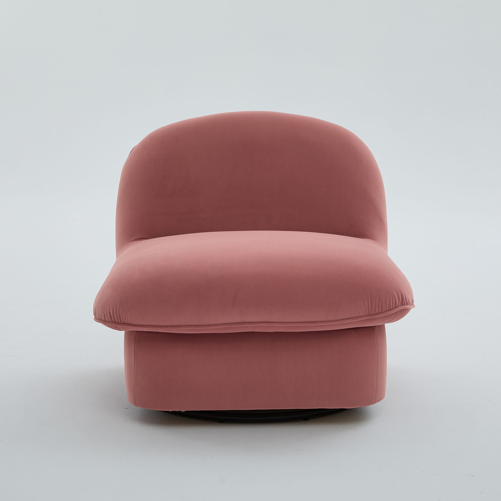 Pumpkin Shaped Swivel Accent Chair, 360 Degree Rotation For Living Room