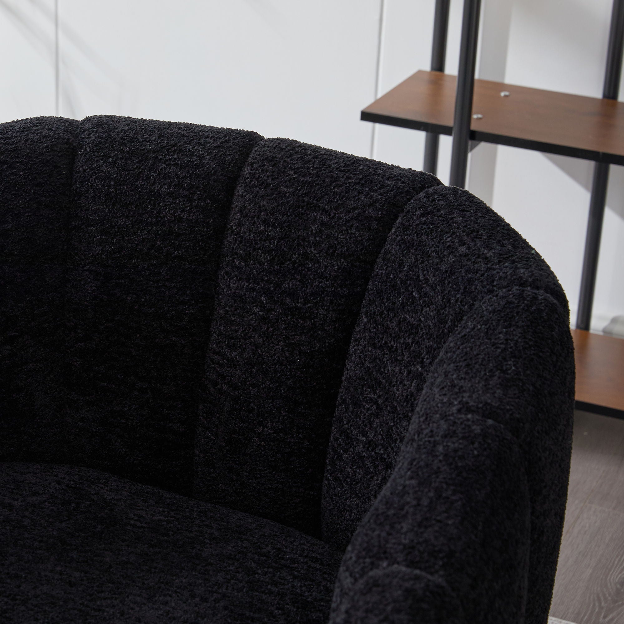 3 Piece Living Room Furniture Set Sofa & Armchairs - Black