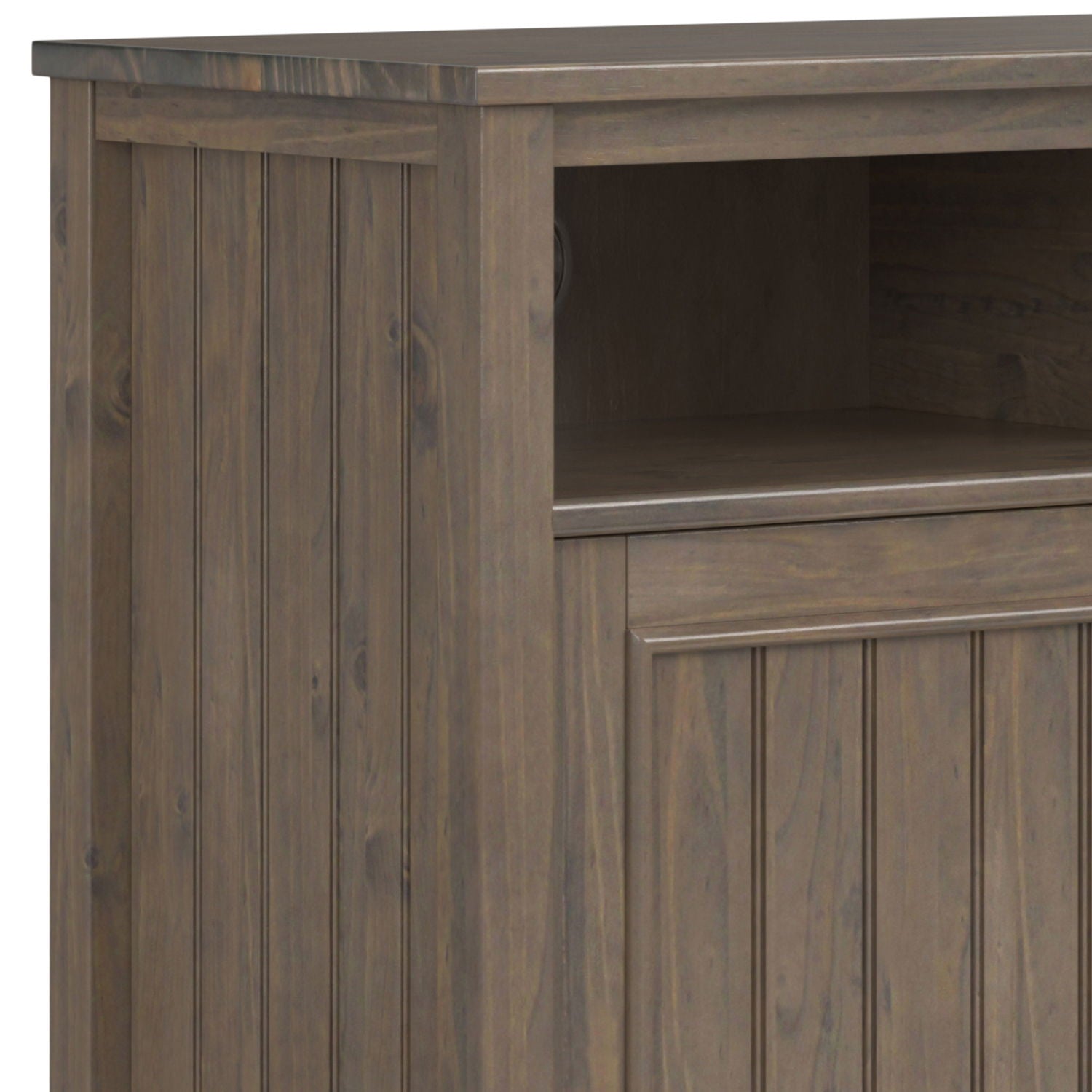 Lev - Medium Storage Cabinet - Smoky Brown - Best Buy Furniture