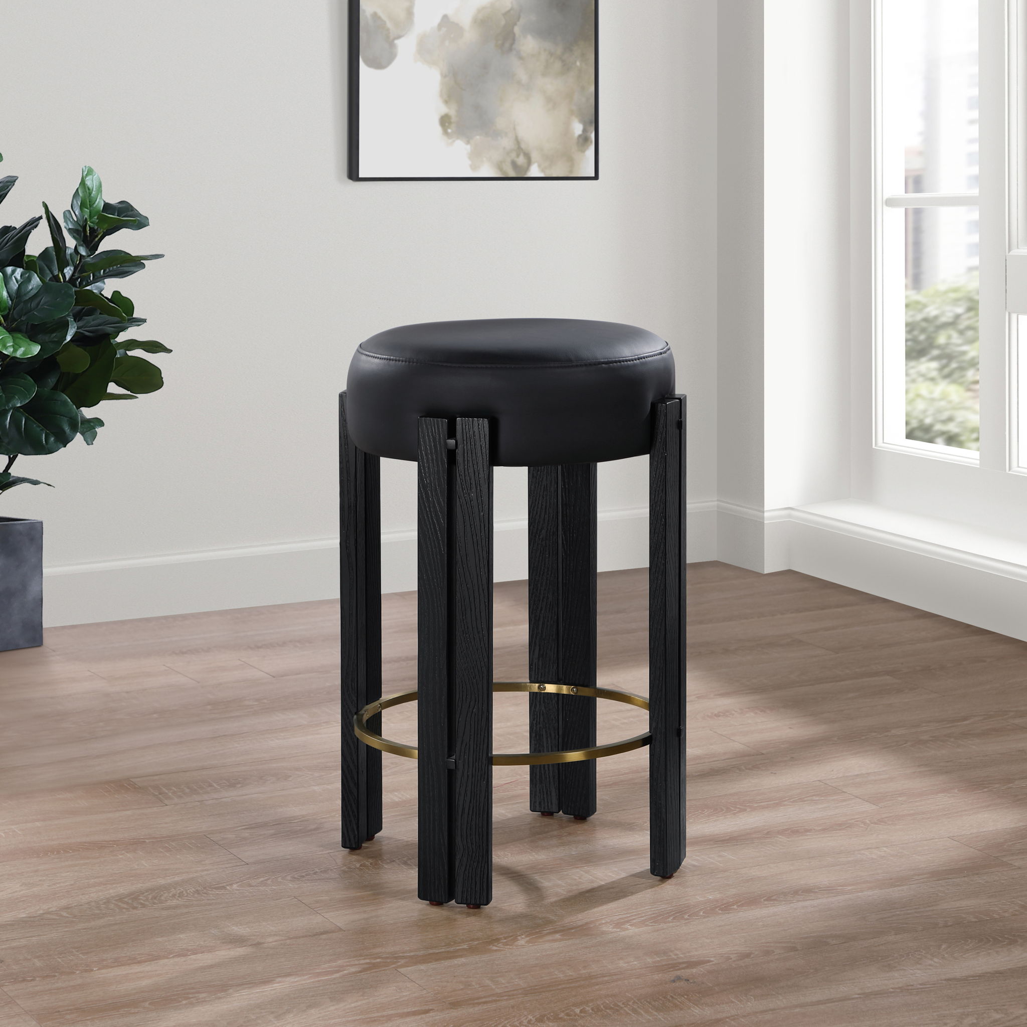 Harrison - Counter Stool With Black Legs