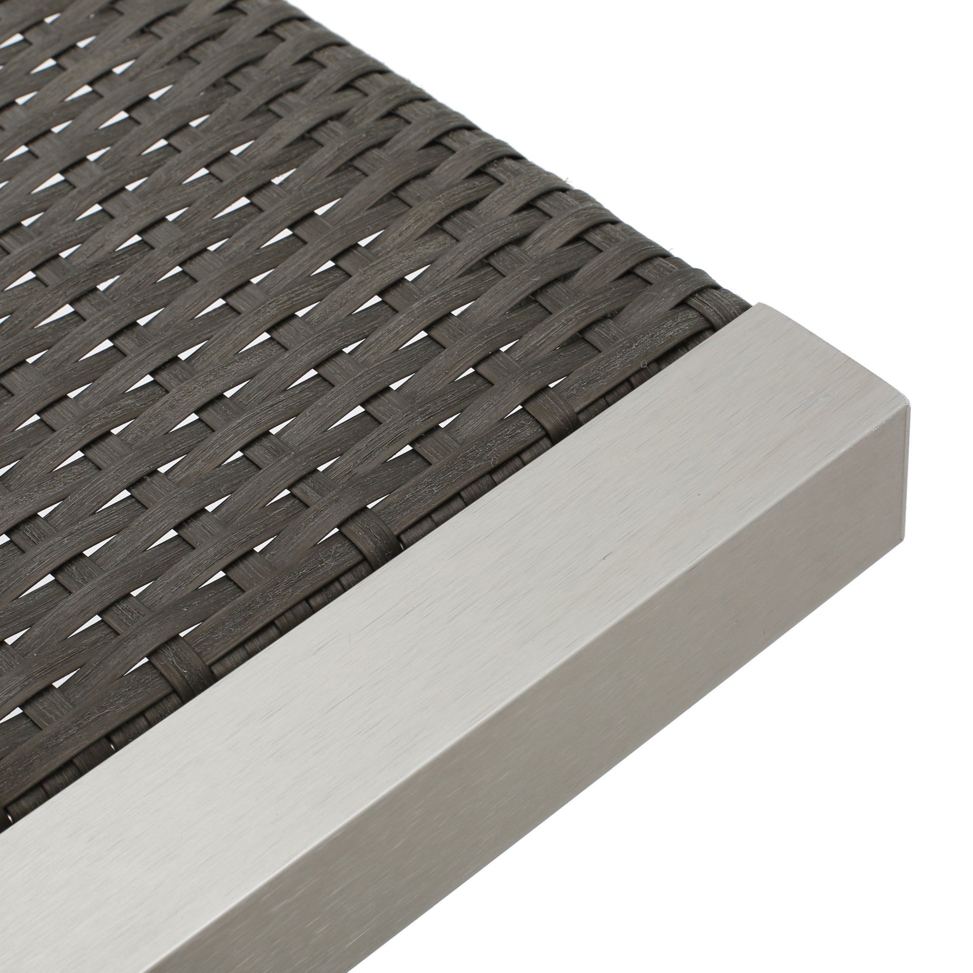 Cape - Coral Wicker C Shaped Table Modern DesignRattan And Aluminum Frame - Brown - Best Buy Furniture