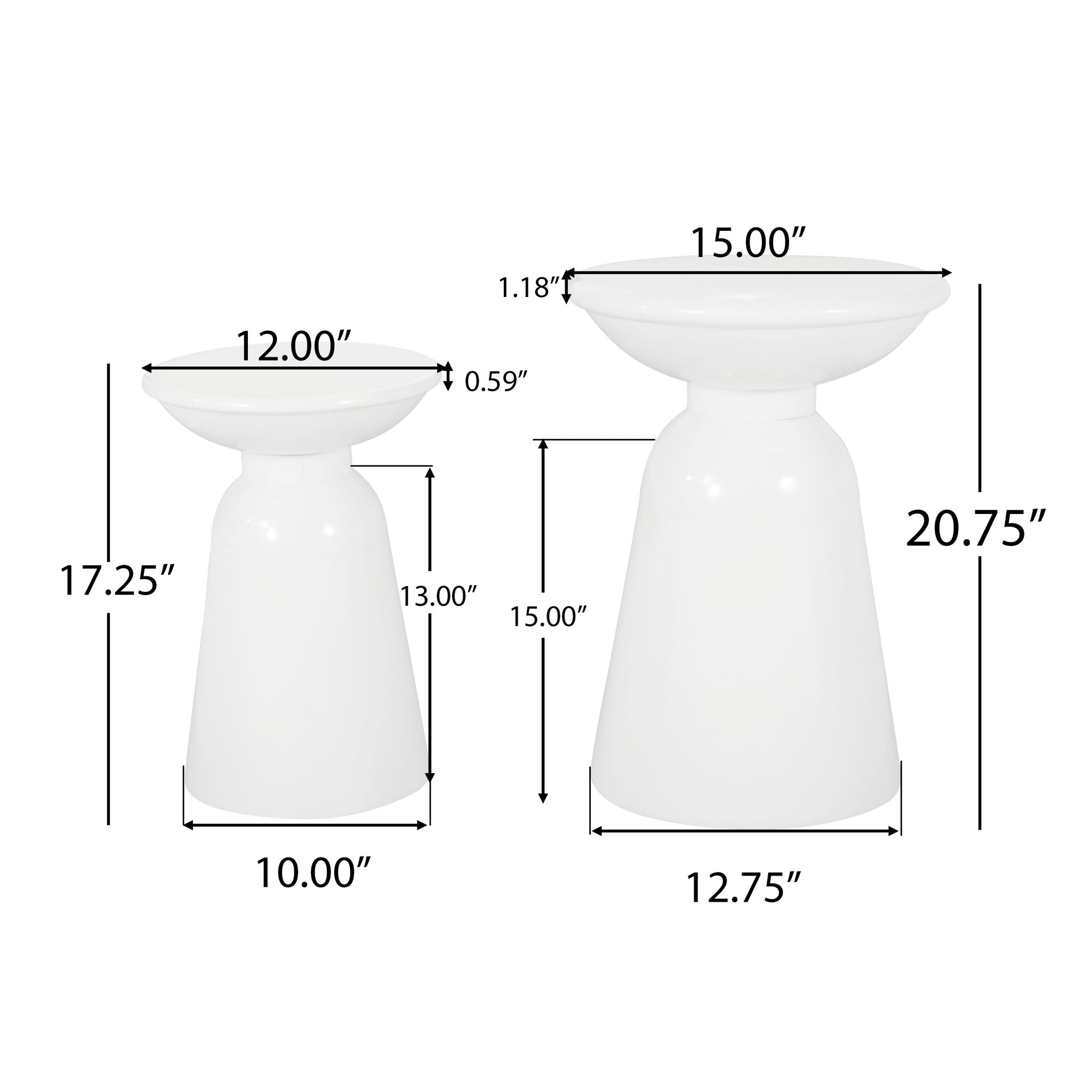 Serenita - Outdoor Side Tables With Flared Design (Set of 2)