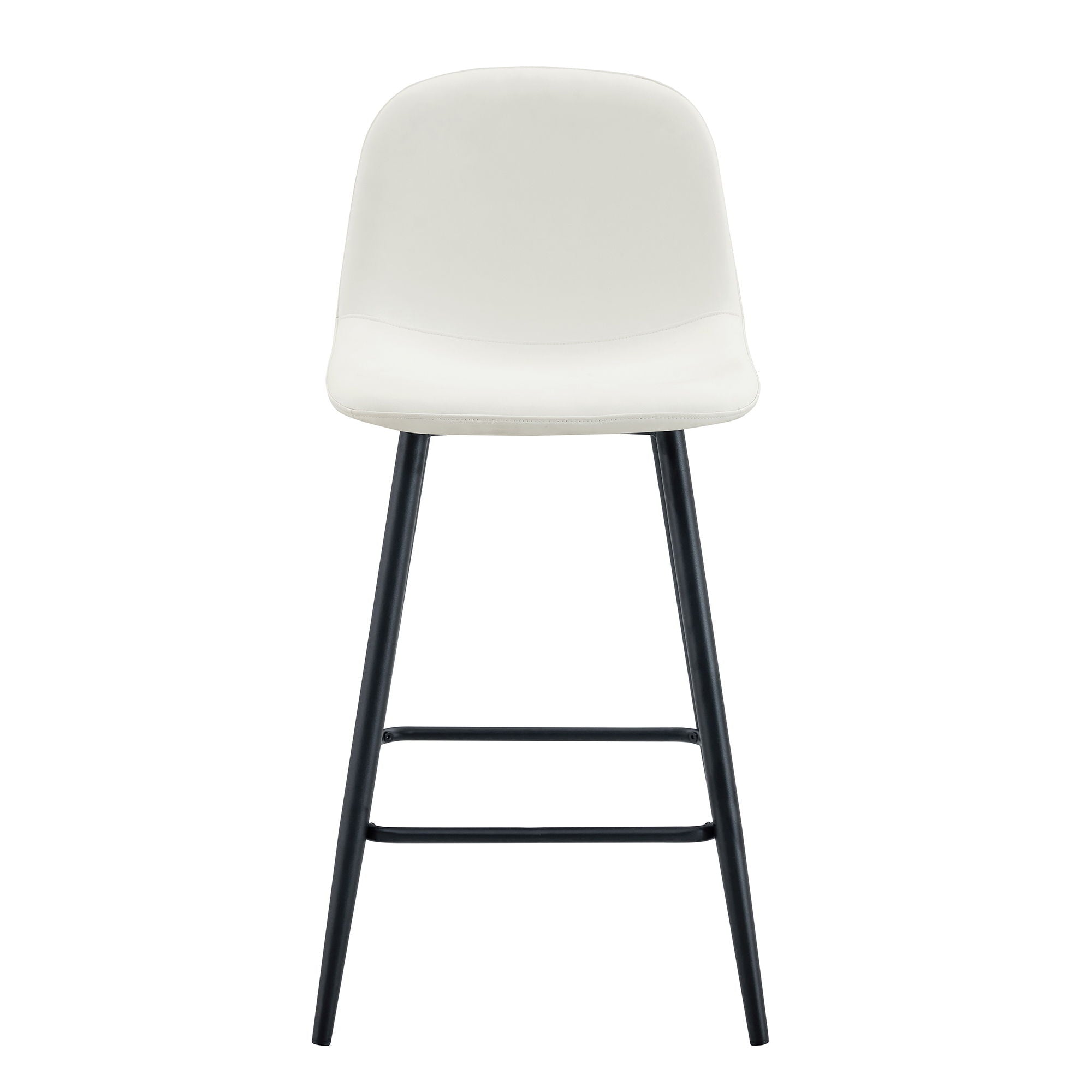Modern Black Pu Bar Chair Rounded Backrest (Set of 2)