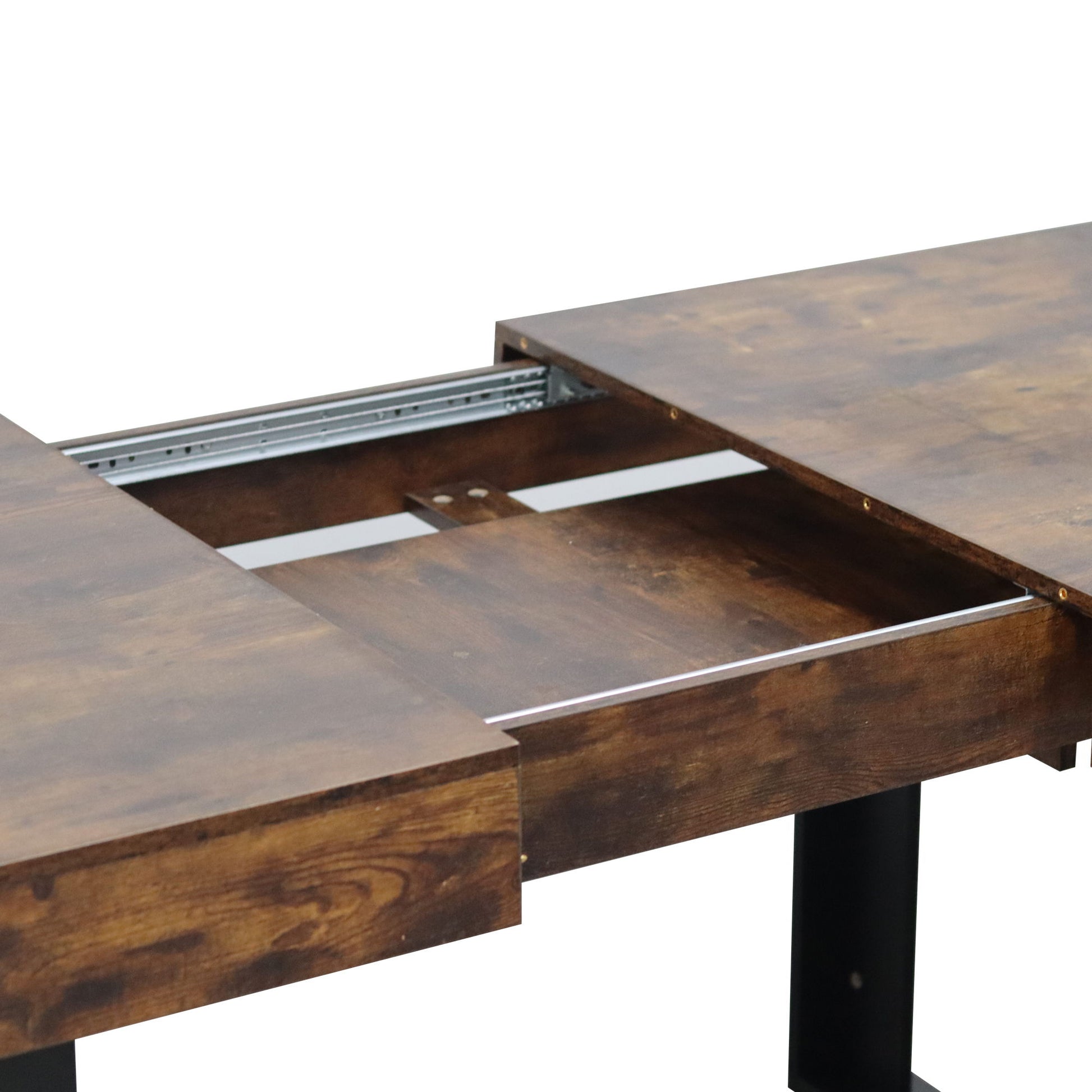 Extendable Dining Room Table For 6 8 10, Modern Farmhouse Wooden Kitchen Expanding Table, Long Large Expandable Dining Room Conference Table - Deep Rustic Brown - Best Buy Furniture