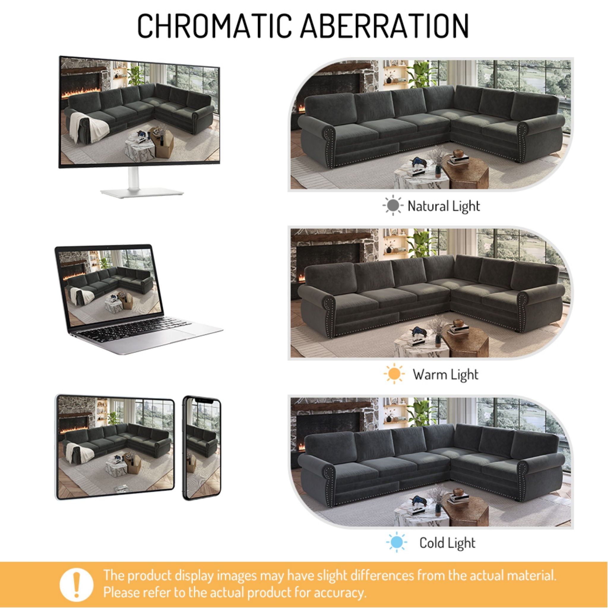 L-Shaped Sofa Couch With Pull Out Bed With Nailhead Trim & Rolled Arm, Sectional Couches, For Living Room - Dark Gray