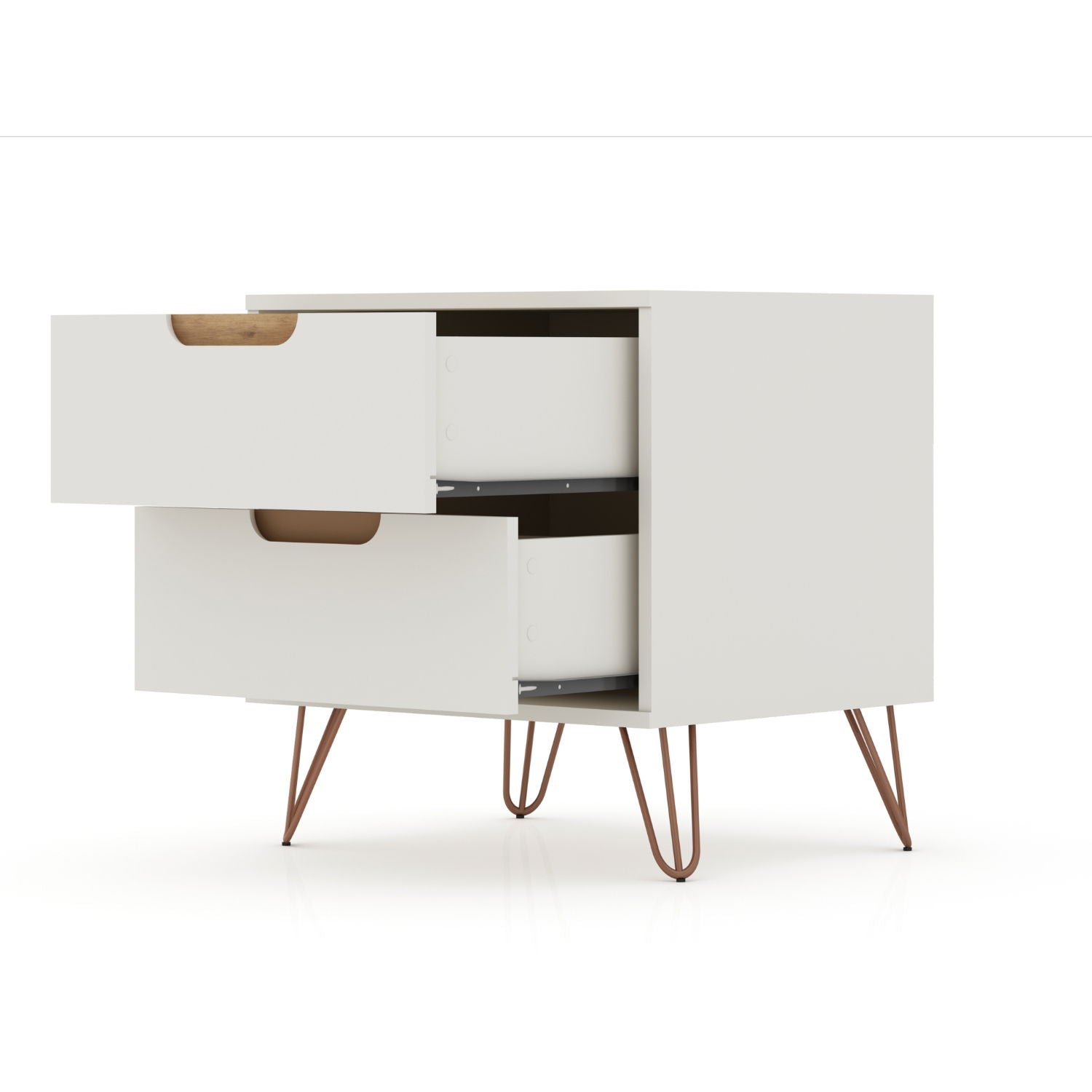 Rockefeller - Nightstand With 2 Drawers - Off White
