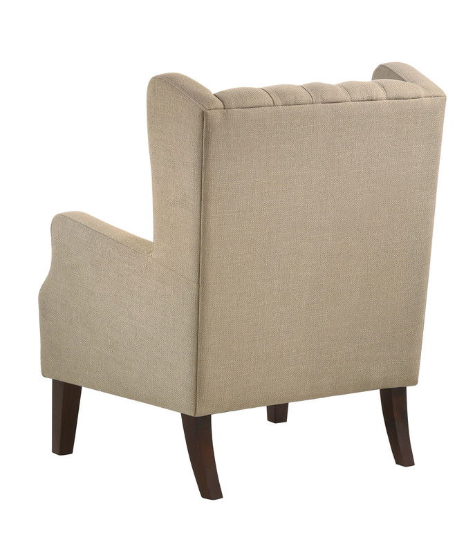Irwin - Linen Button Tufted Wingback Chair - Best Buy Furniture