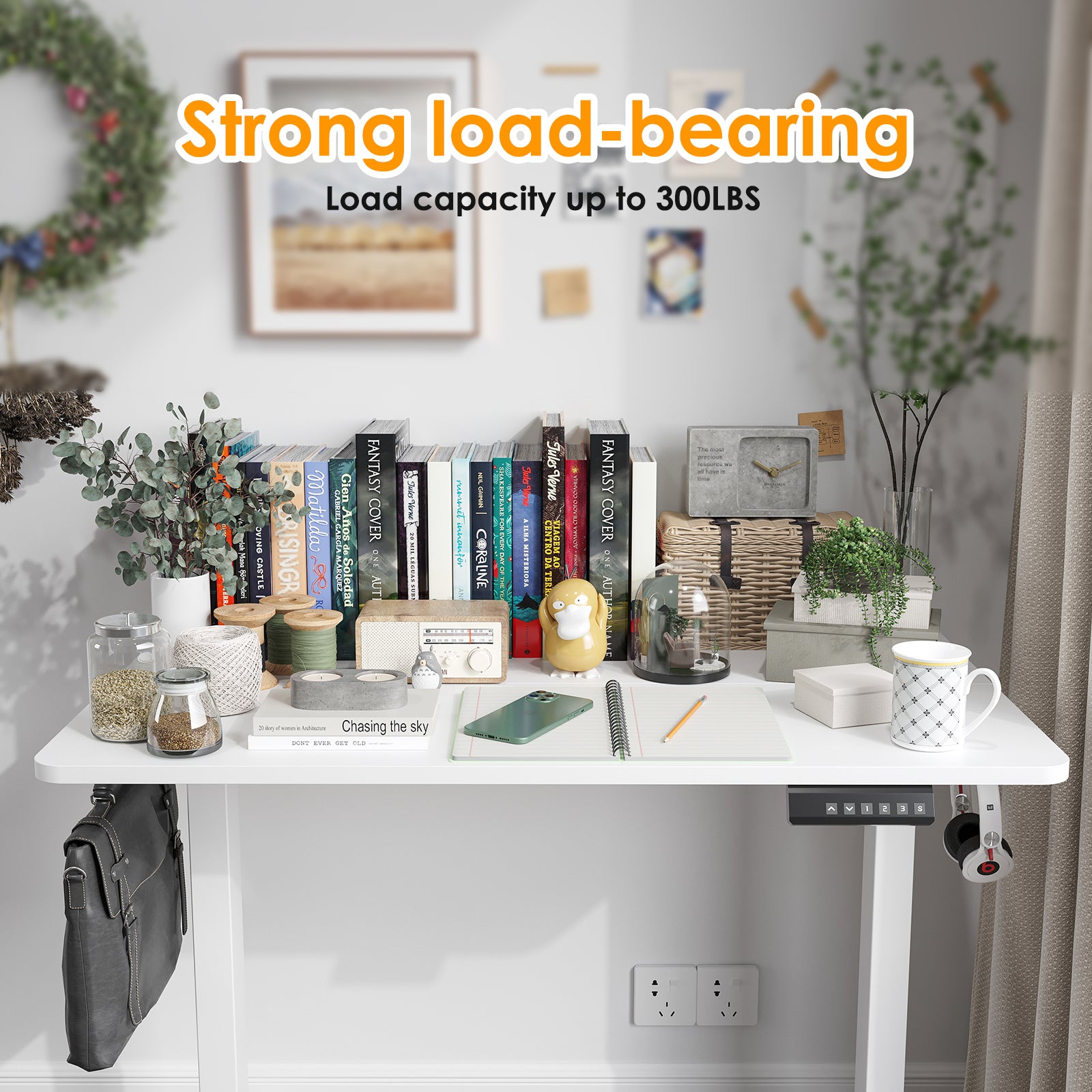 STARY Electric Standing Desk Adjustable Height White - Best Buy Furniture