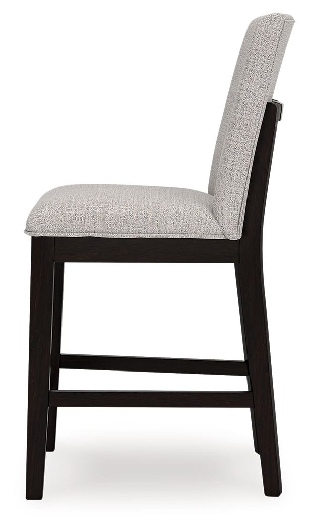 Neymorton - Upholstered Barstool (Set of 2) - Dark Grayish Brown - Best Buy Furniture