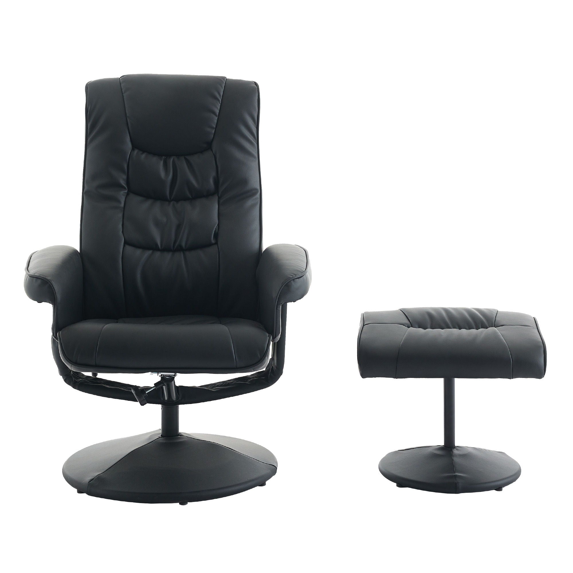 Recliner Chair With Ottoman, 360° Swivel Massage Lounge Chair With 5-Point Vibration & Heated Seat