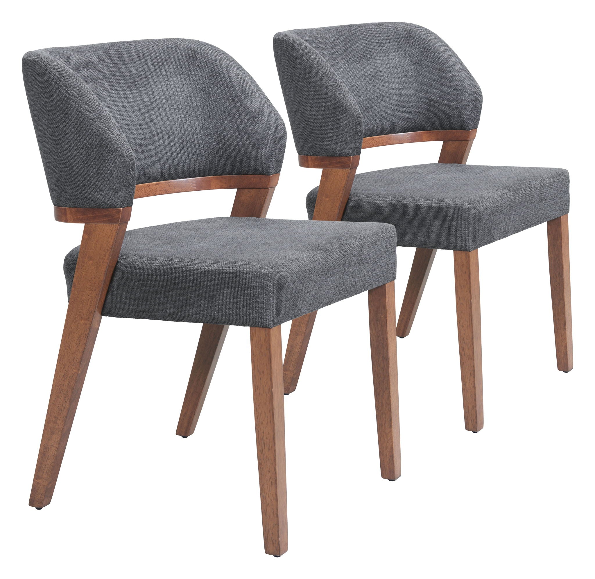 Sunobu - Dining Chair (Set of 2) - Azure Gray / Walnut