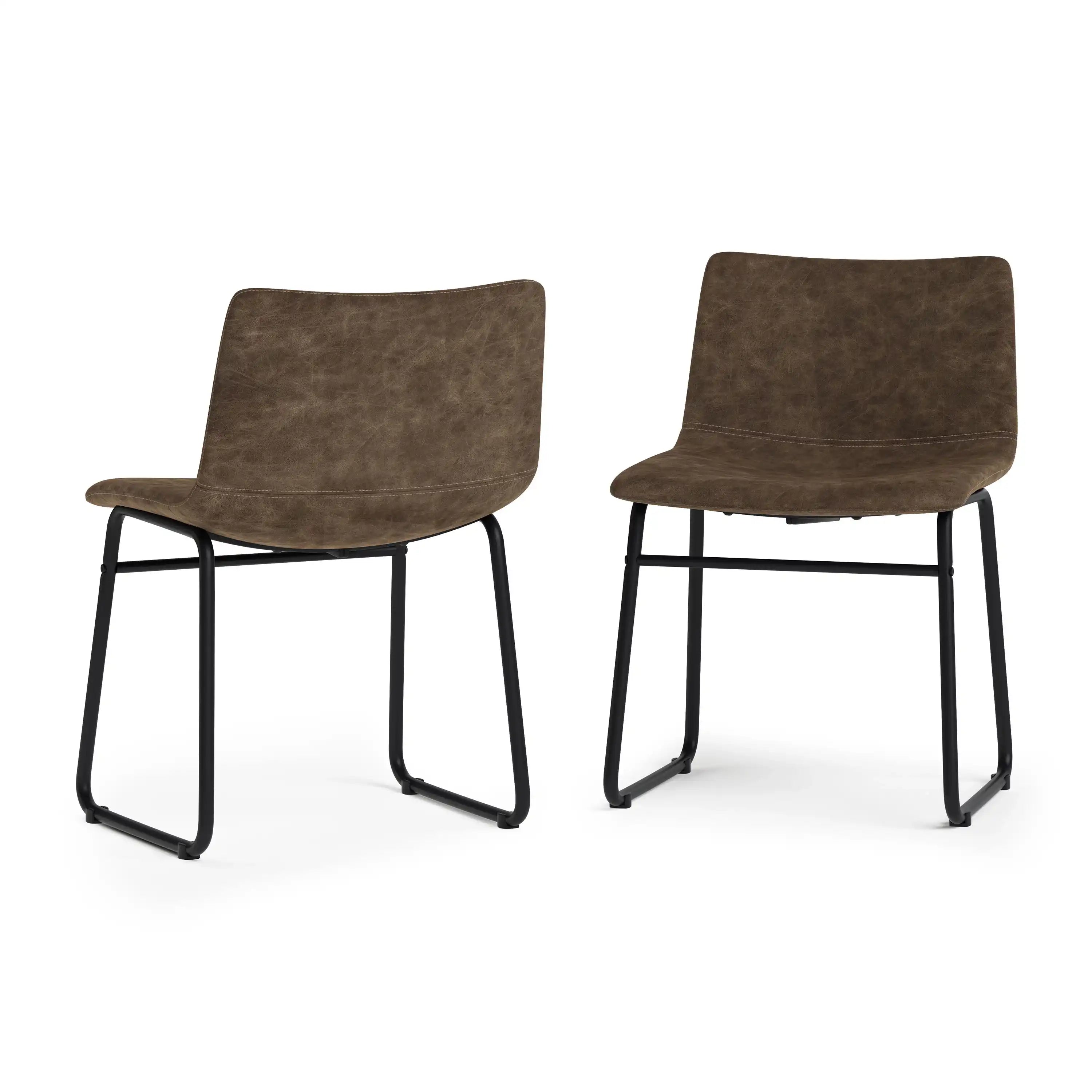 Warner - Dining Chair (Set of 2) - Distressed Brown - Best Buy Furniture